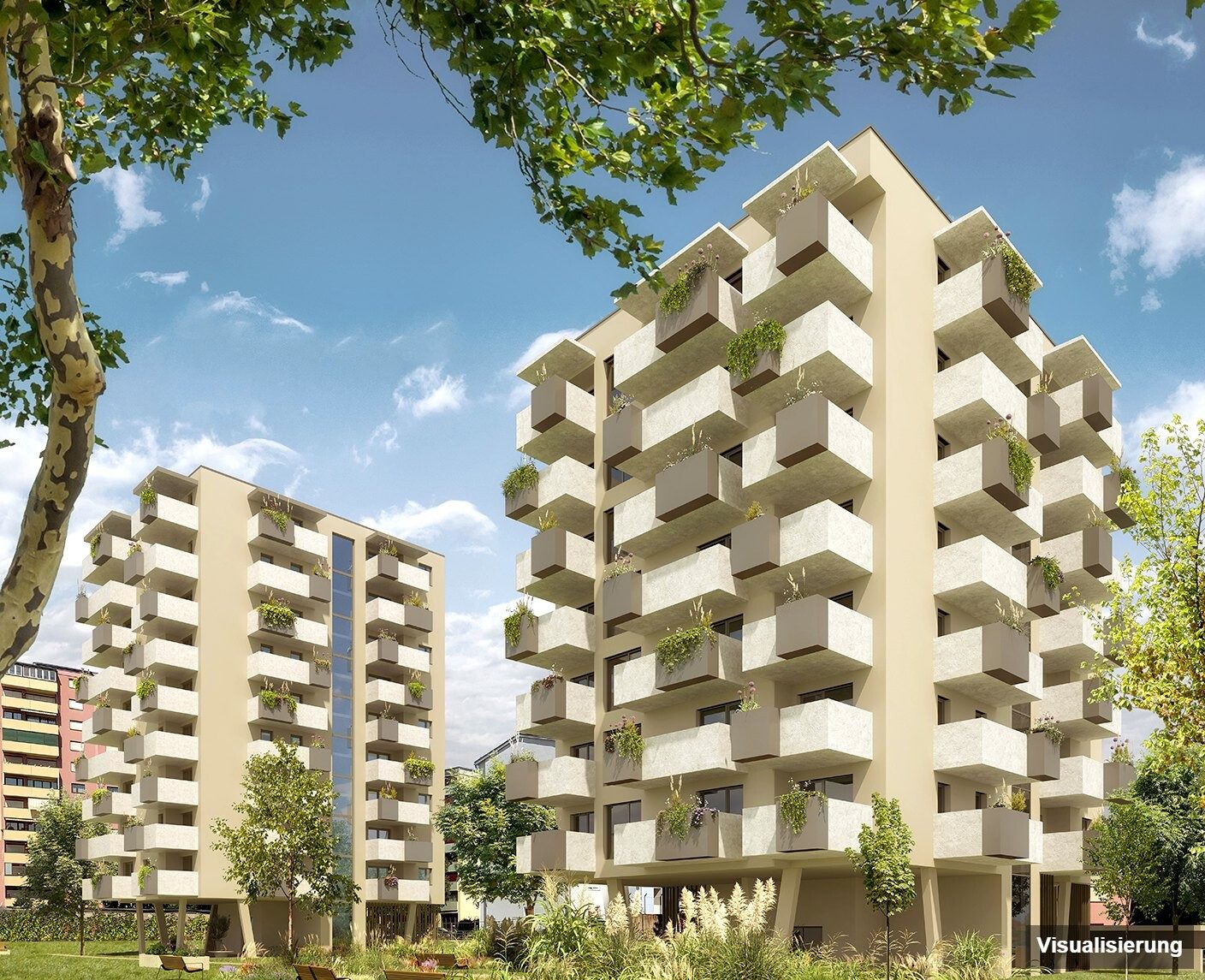 Visualisierung: Klagenfurt · Neubau: 2-Zimmer-Anlegerwohnung ca. 37 m² · Oasis City Life Klagenfurt · Kurzzeitvermietung · provisionsfrei