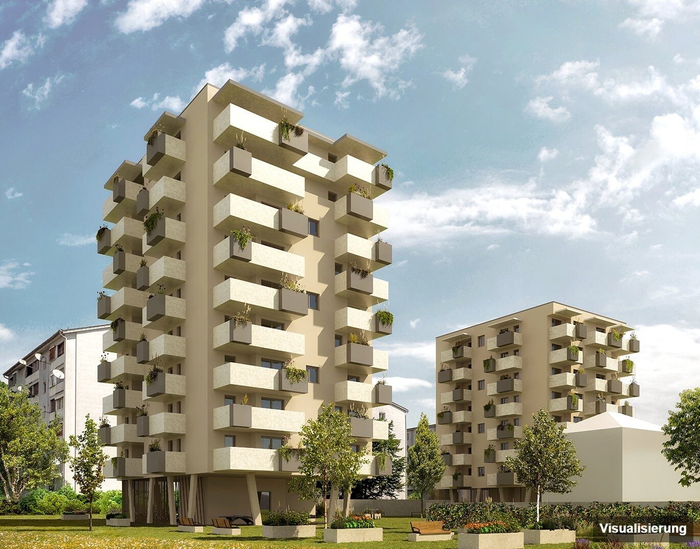Visualisierung: Klagenfurt · Neubau: 2-Zimmer-Anlegerwohnung ca. 37 m² · Oasis City Life Klagenfurt · Kurzzeitvermietung · provisionsfrei