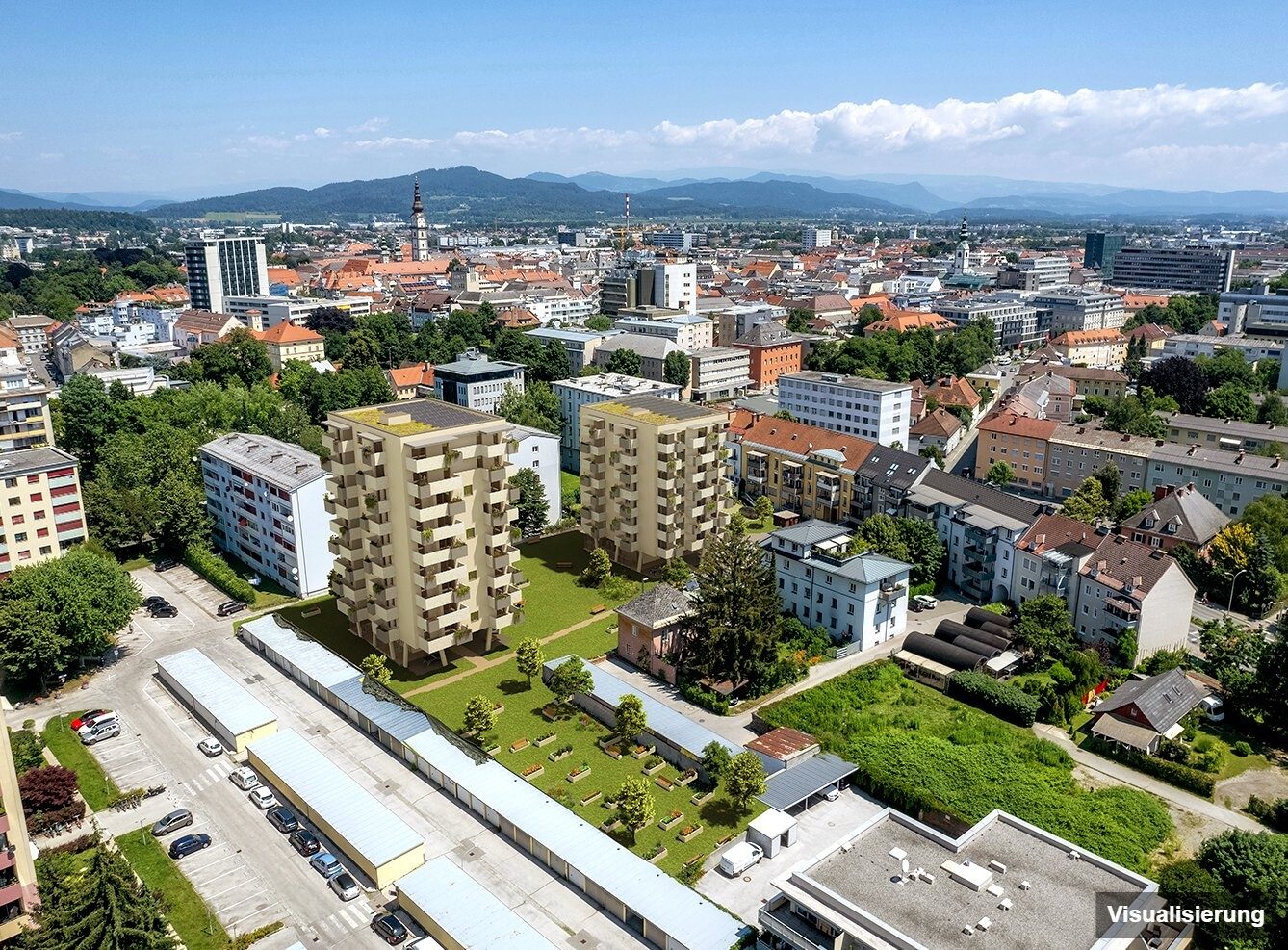 Visualisierung: Klagenfurt · Neubau: 2-Zimmer-Anlegerwohnung ca. 37 m² · Oasis City Life Klagenfurt · Kurzzeitvermietung · provisionsfrei