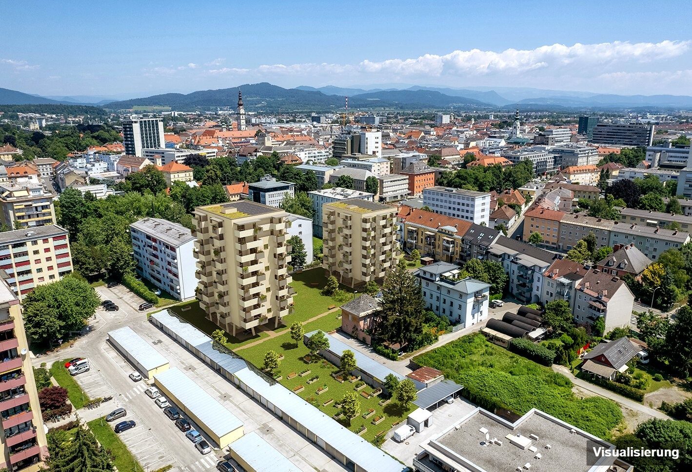 Visualisierung: Klagenfurt · Neubau: 2-Zimmer-Anlegerwohnung ca. 40 m² · Oasis City Life Klagenfurt · Kurzzeitvermietung · provisionsfrei