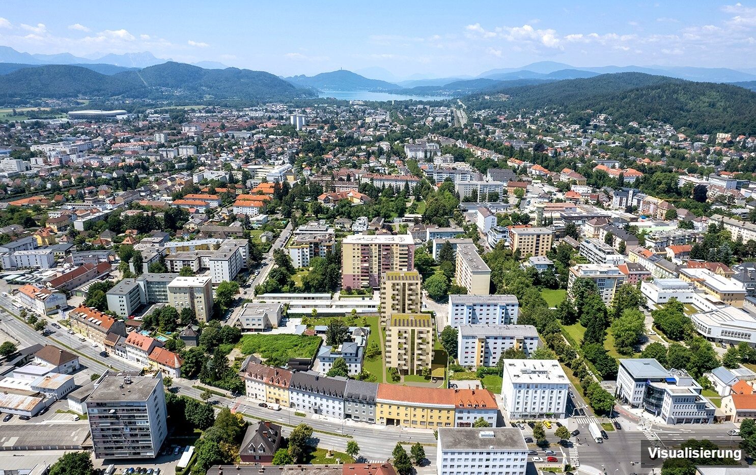 Visualisierung: Klagenfurt · Neubau: 2-Zimmer-Anlegerwohnung ca. 40 m² · Oasis City Life Klagenfurt · Kurzzeitvermietung · provisionsfrei