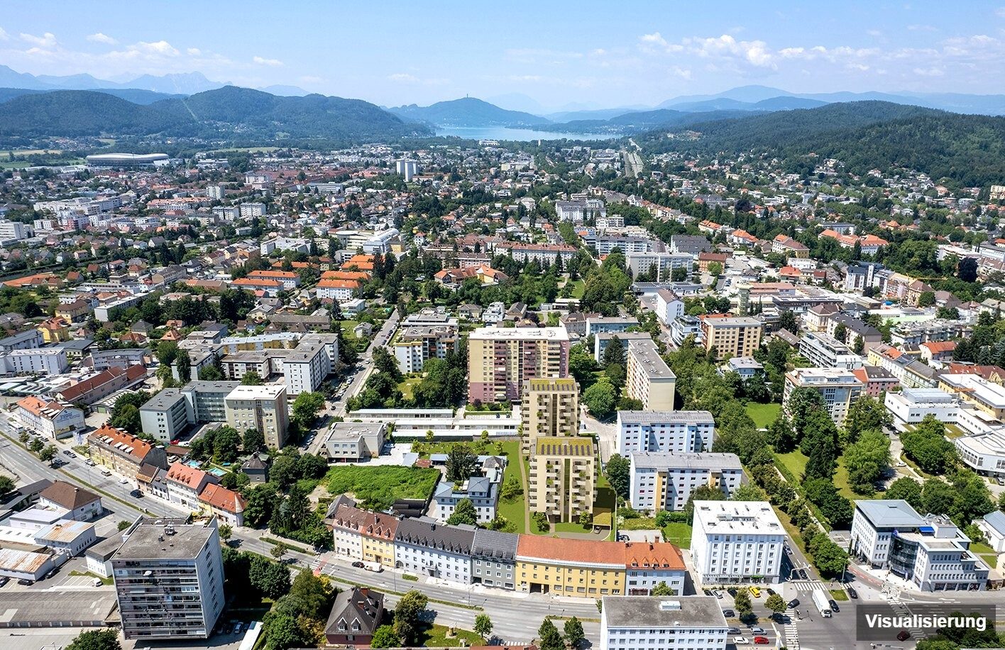 Visualisierung: Klagenfurt · Neubau: 2-Zimmer-Anlegerwohnung ca. 43 m² · Oasis City Life Klagenfurt · Kurzzeitvermietung · provisionsfrei