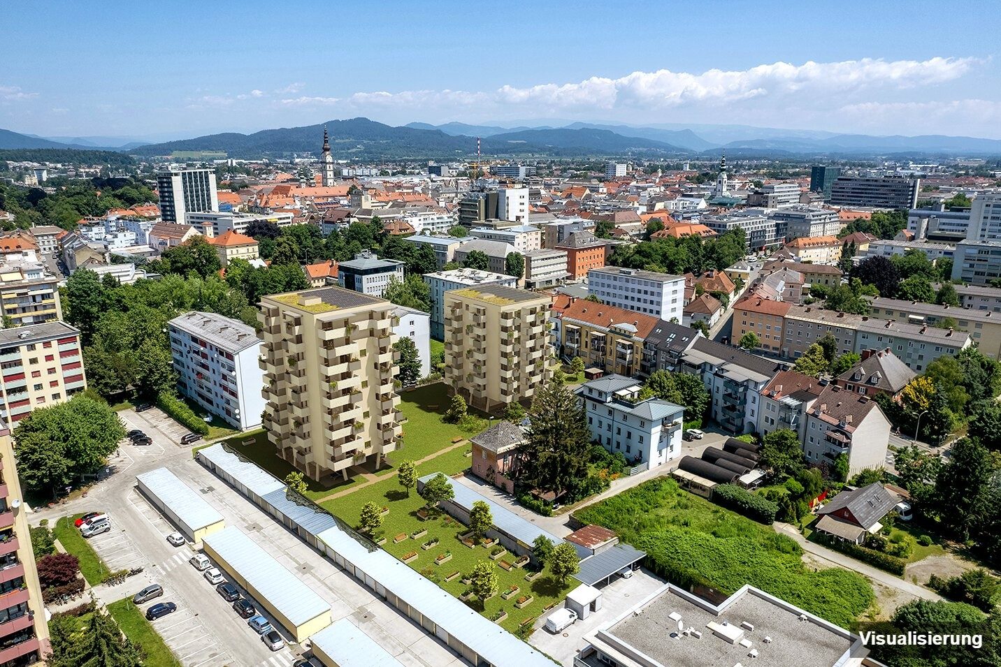Visualisierung: Klagenfurt · Neubau: 2-Zimmer-Anlegerwohnung ca. 43 m² · Oasis City Life Klagenfurt · Kurzzeitvermietung · provisionsfrei