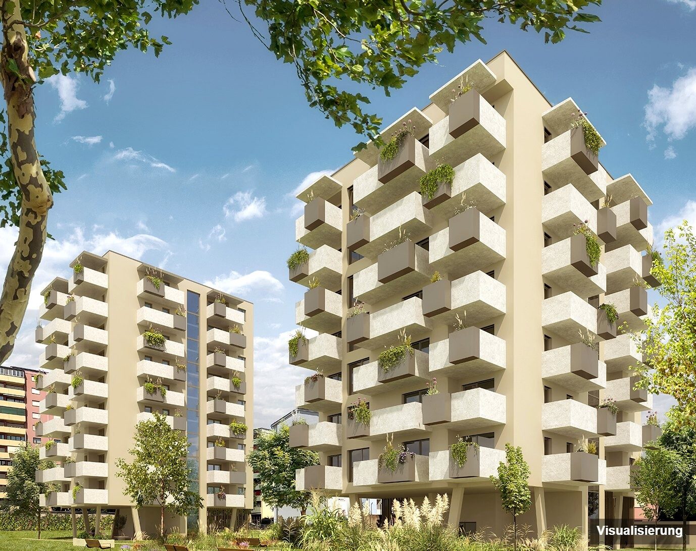 Visualisierung: Klagenfurt · Neubau: 2-Zimmer-Anlegerwohnung ca. 43 m² · Oasis City Life Klagenfurt · Kurzzeitvermietung · provisionsfrei