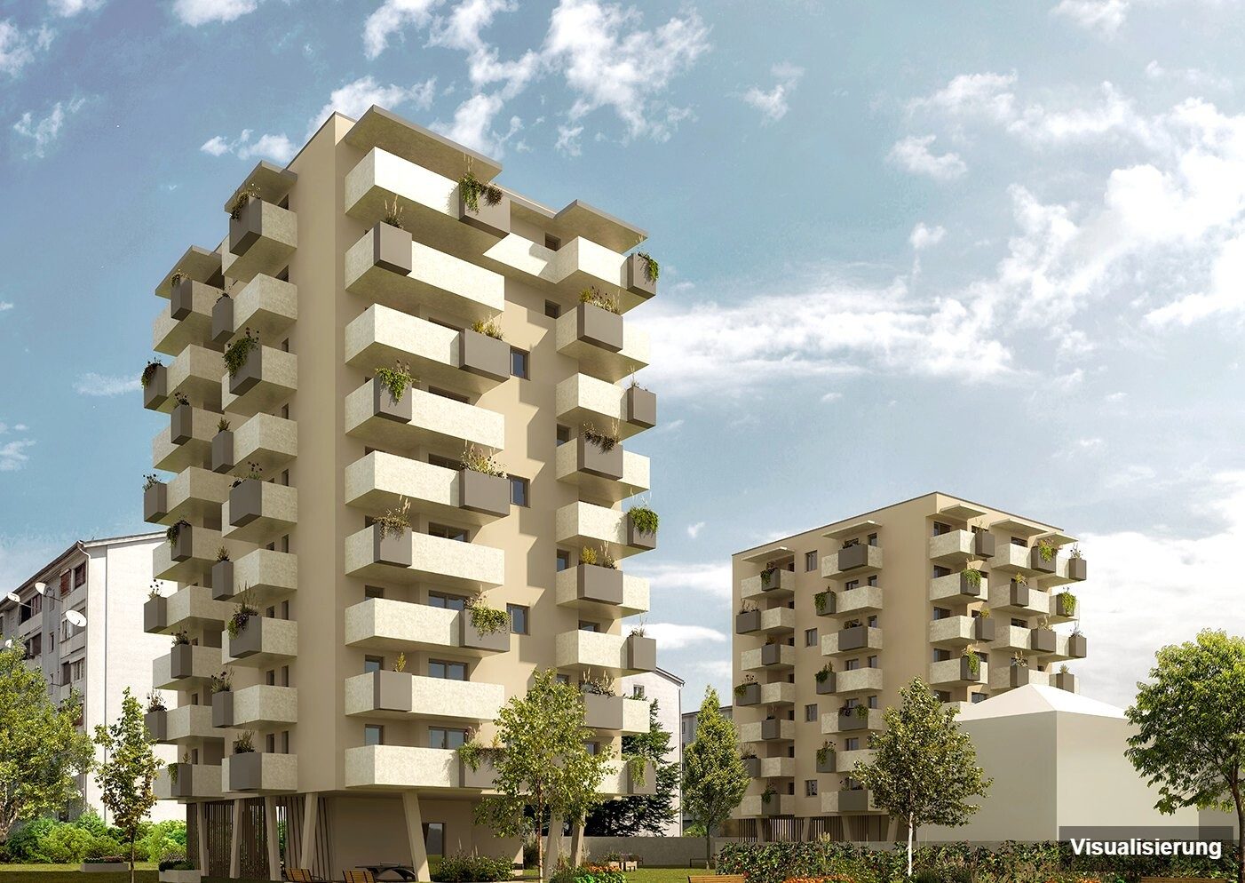 Visualisierung: Klagenfurt · Neubau: 3-Zimmer-Anlegerwohnung ca. 67 m² · Oasis City Life Klagenfurt · Kurzzeitvermietung · provisionsfrei