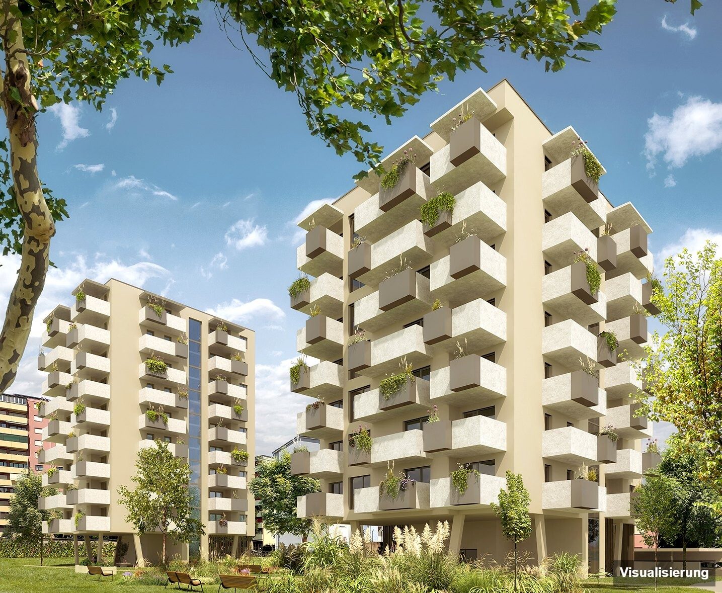 Visualisierung: Klagenfurt · Neubau: 2-Zimmer-Anlegerwohnung ca. 31 m² · Oasis City Life Klagenfurt · Kurzzeitvermietung · provisionsfrei