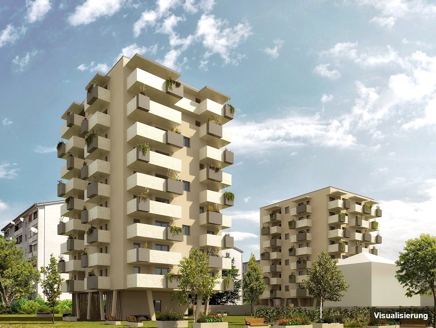 Visualisierung: Klagenfurt · Neubau: 2-Zimmer-Anlegerwohnung ca. 31 m² · Oasis City Life Klagenfurt · Kurzzeitvermietung · provisionsfrei