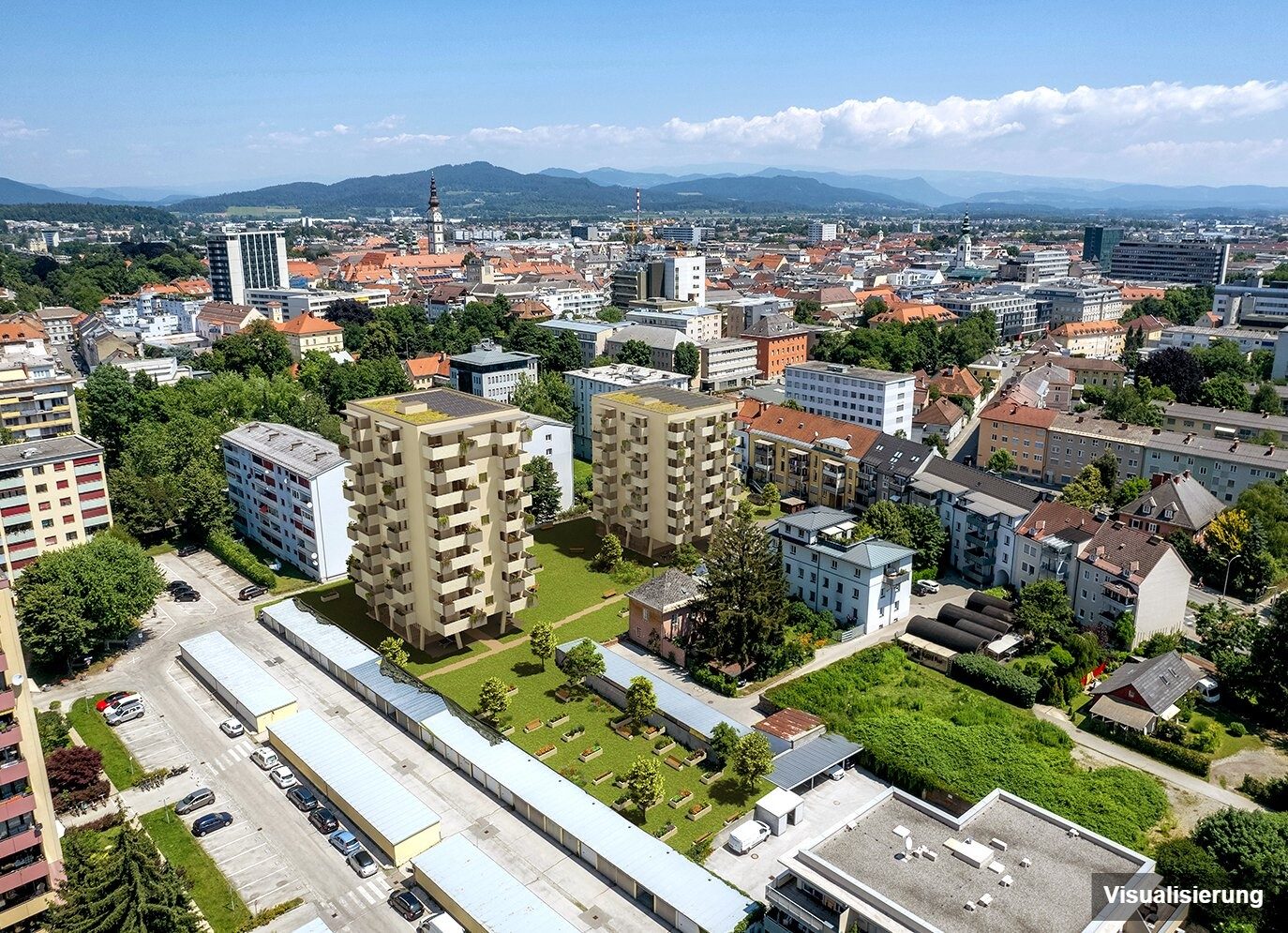 Visualisierung: Klagenfurt · Neubau: 2-Zimmer-Anlegerwohnung ca. 31 m² · Oasis City Life Klagenfurt · Kurzzeitvermietung · provisionsfrei