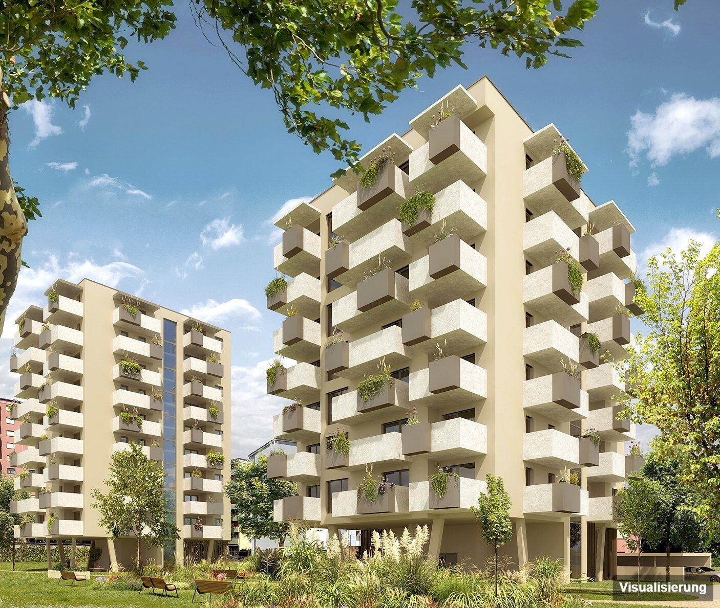 Visualisierung: Klagenfurt · Neubau: 3-Zimmer-Anlegerwohnung ca. 67 m² · Oasis City Life Klagenfurt · Kurzzeitvermietung · provisionsfrei