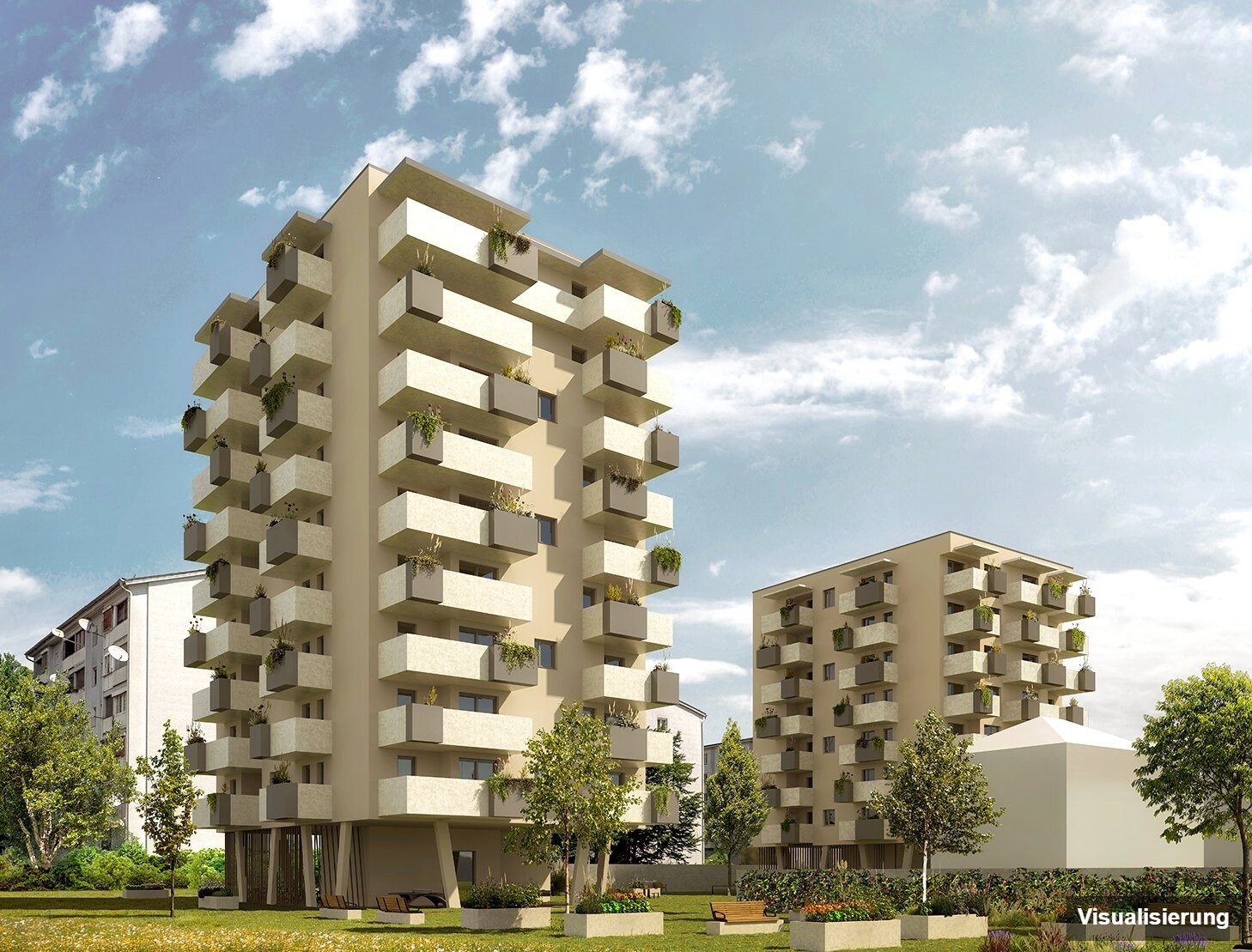 Visualisierung: Klagenfurt · Neubau: 3-Zimmer-Anlegerwohnung ca. 67 m² · Oasis City Life Klagenfurt · Kurzzeitvermietung · provisionsfrei