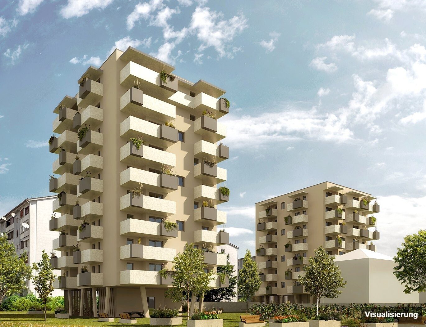 Visualisierung: Klagenfurt · Neubau: 3-Zimmer-Anlegerwohnung ca. 67 m² · Oasis City Life Klagenfurt · Kurzzeitvermietung · provisionsfrei