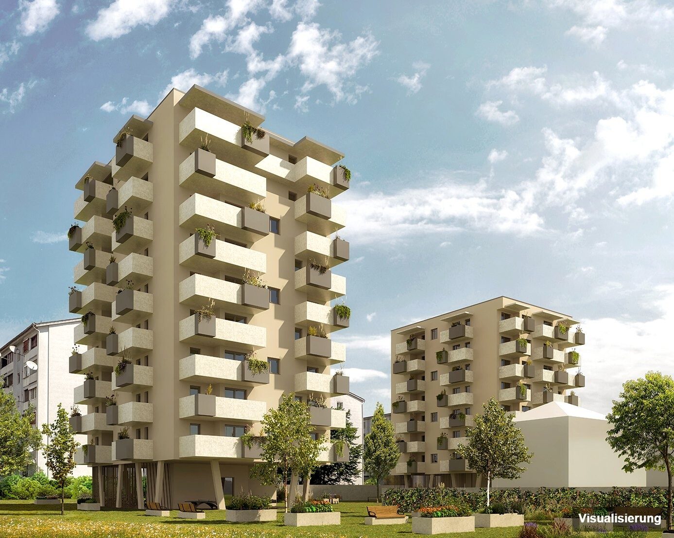 Visualisierung: Klagenfurt · Neubau: 3-Zimmer-Anlegerwohnung ca. 67 m² · Oasis City Life Klagenfurt · Kurzzeitvermietung · provisionsfrei