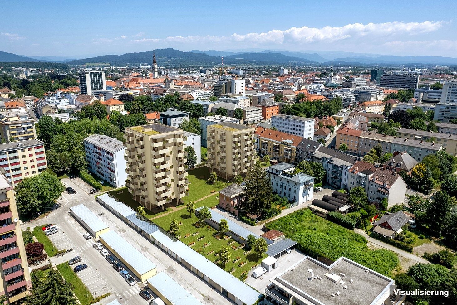 Visualisierung: Klagenfurt · Neubau: 2-Zimmer-Anlegerwohnung ca. 42 m² · Oasis City Life Klagenfurt · Kurzzeitvermietung · provisionsfrei