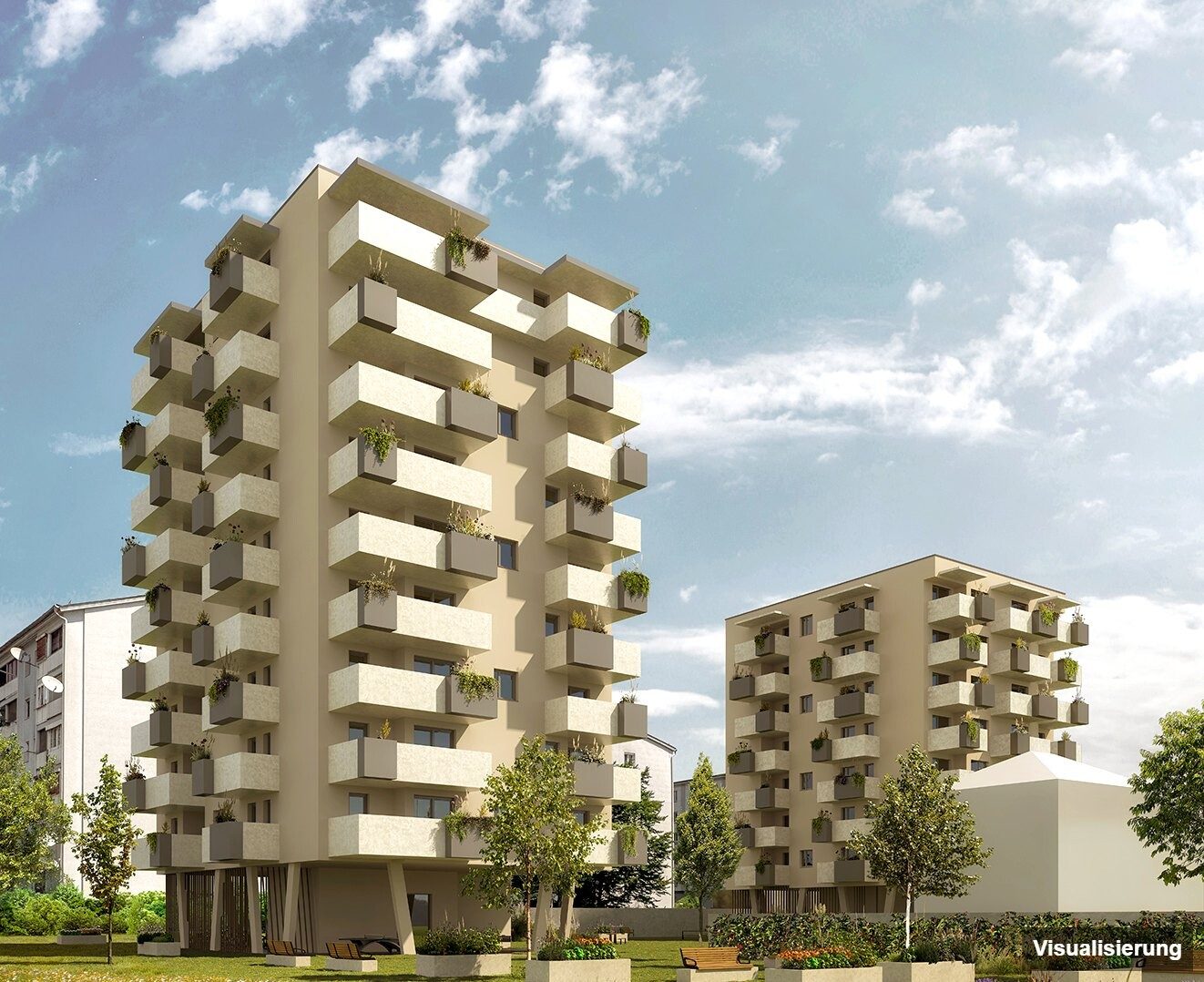 Visualisierung: Klagenfurt · Neubau: 2-Zimmer-Anlegerwohnung ca. 42 m² · Oasis City Life Klagenfurt · Kurzzeitvermietung · provisionsfrei