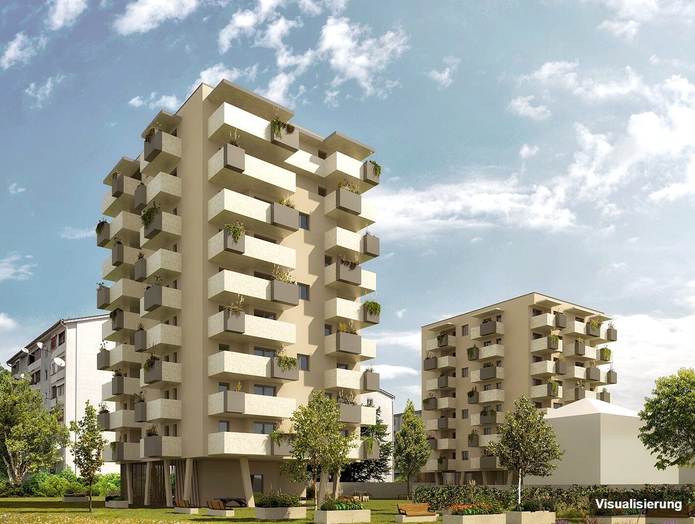 Visualisierung: Klagenfurt · Neubau: 2-Zimmer-Anlegerwohnung ca. 37 m² · Oasis City Life Klagenfurt · provisionsfrei