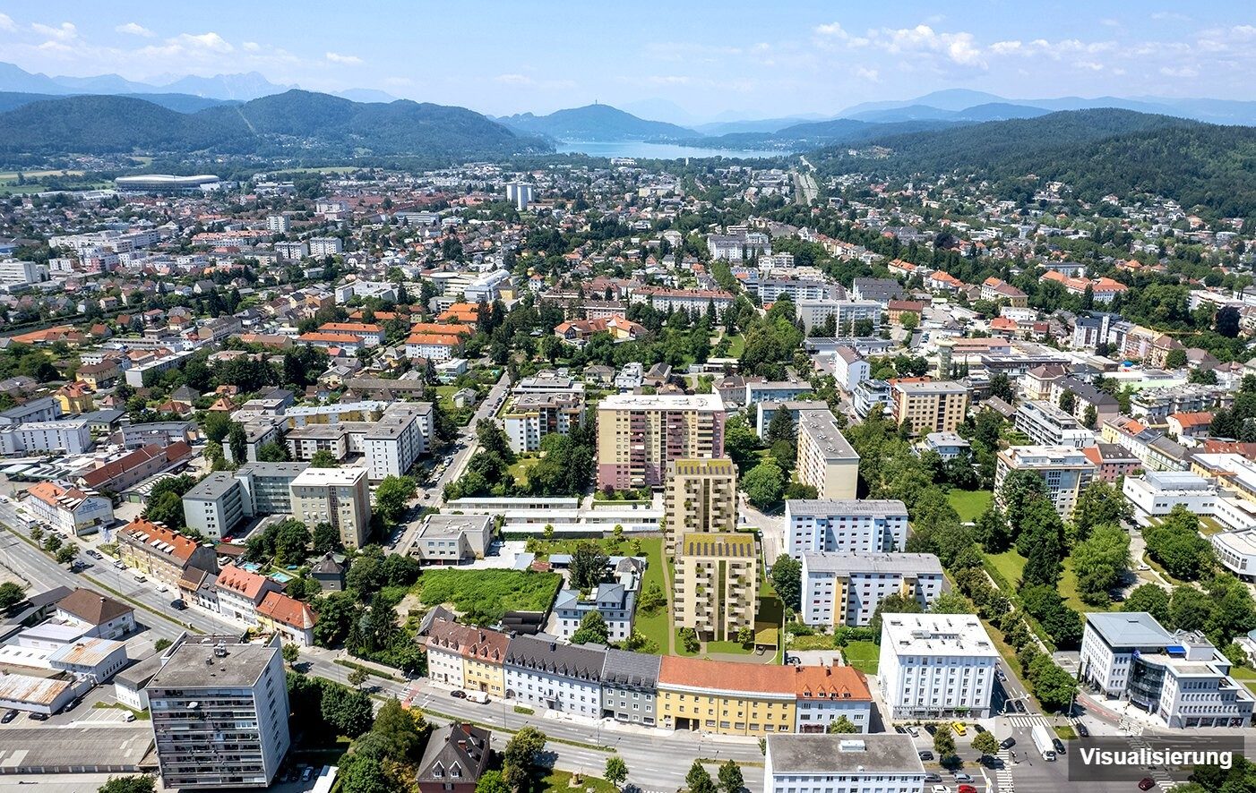 Visualisierung: Klagenfurt · Neubau: 2-Zimmer-Anlegerwohnung ca. 37 m² · Oasis City Life Klagenfurt · provisionsfrei