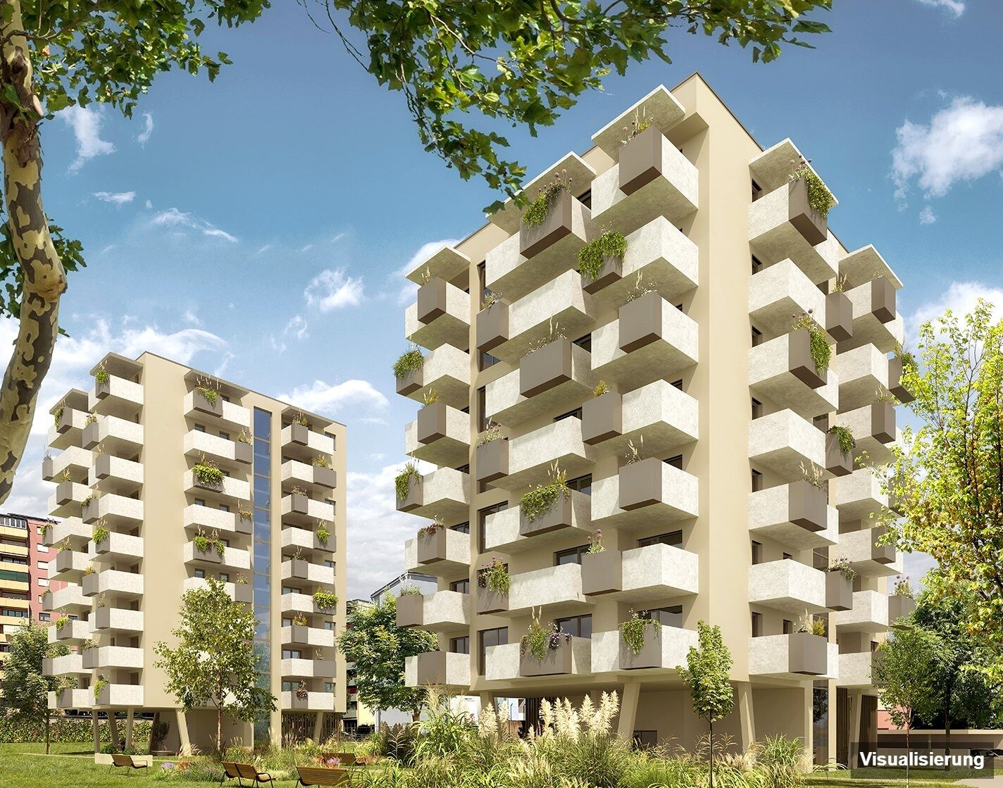 Visualisierung: Klagenfurt · Neubau: 2-Zimmer-Anlegerwohnung ca. 40 m² · Oasis City Life Klagenfurt · provisionsfrei