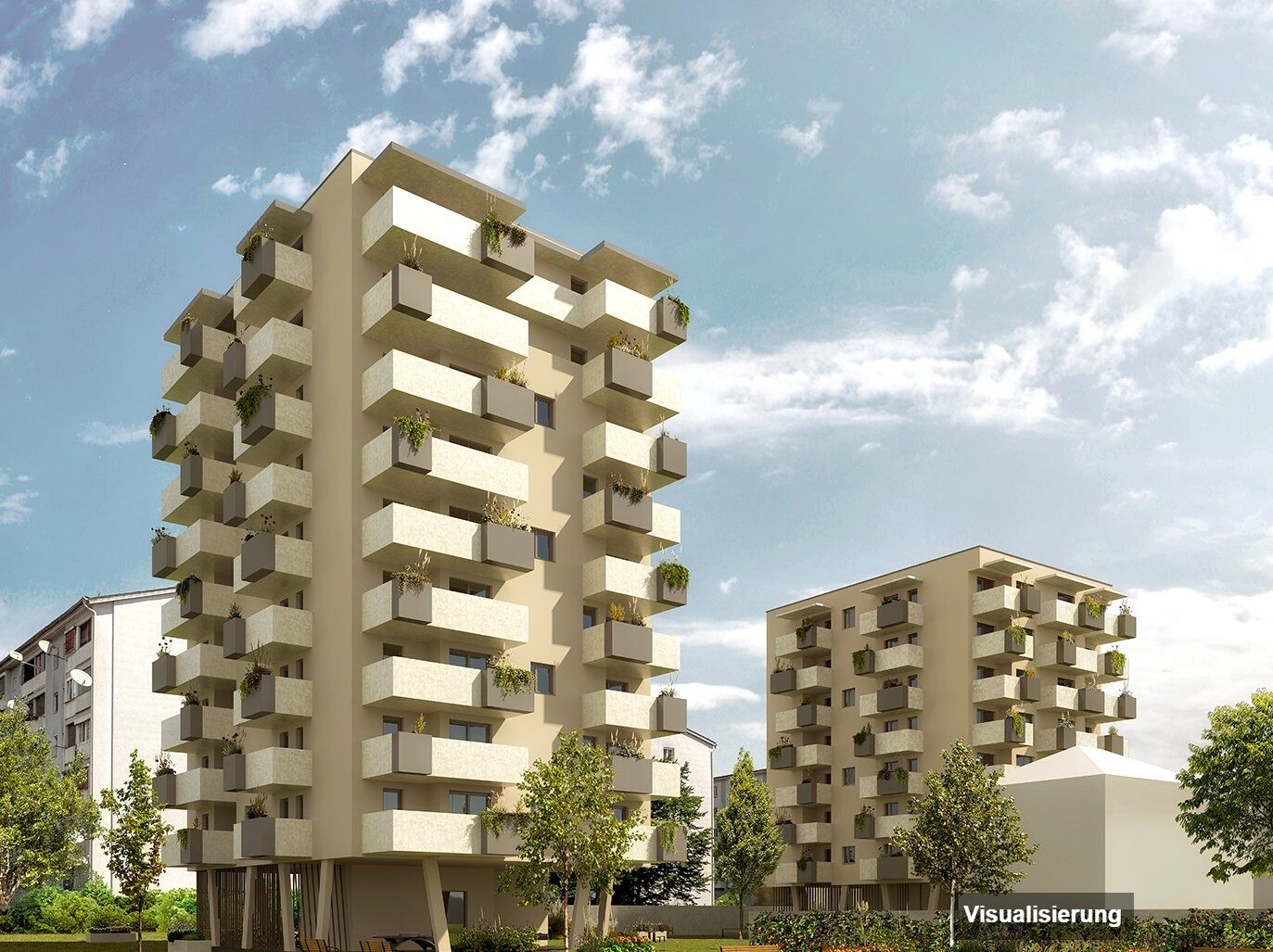 Visualisierung: Klagenfurt · Neubau: 2-Zimmer-Anlegerwohnung ca. 40 m² · Oasis City Life Klagenfurt · provisionsfrei