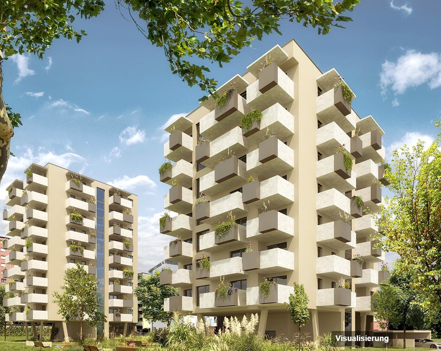 Visualisierung: Klagenfurt · Neubau: 2-Zimmer-Anlegerwohnung ca. 40 m² · Oasis City Life Klagenfurt · provisionsfrei