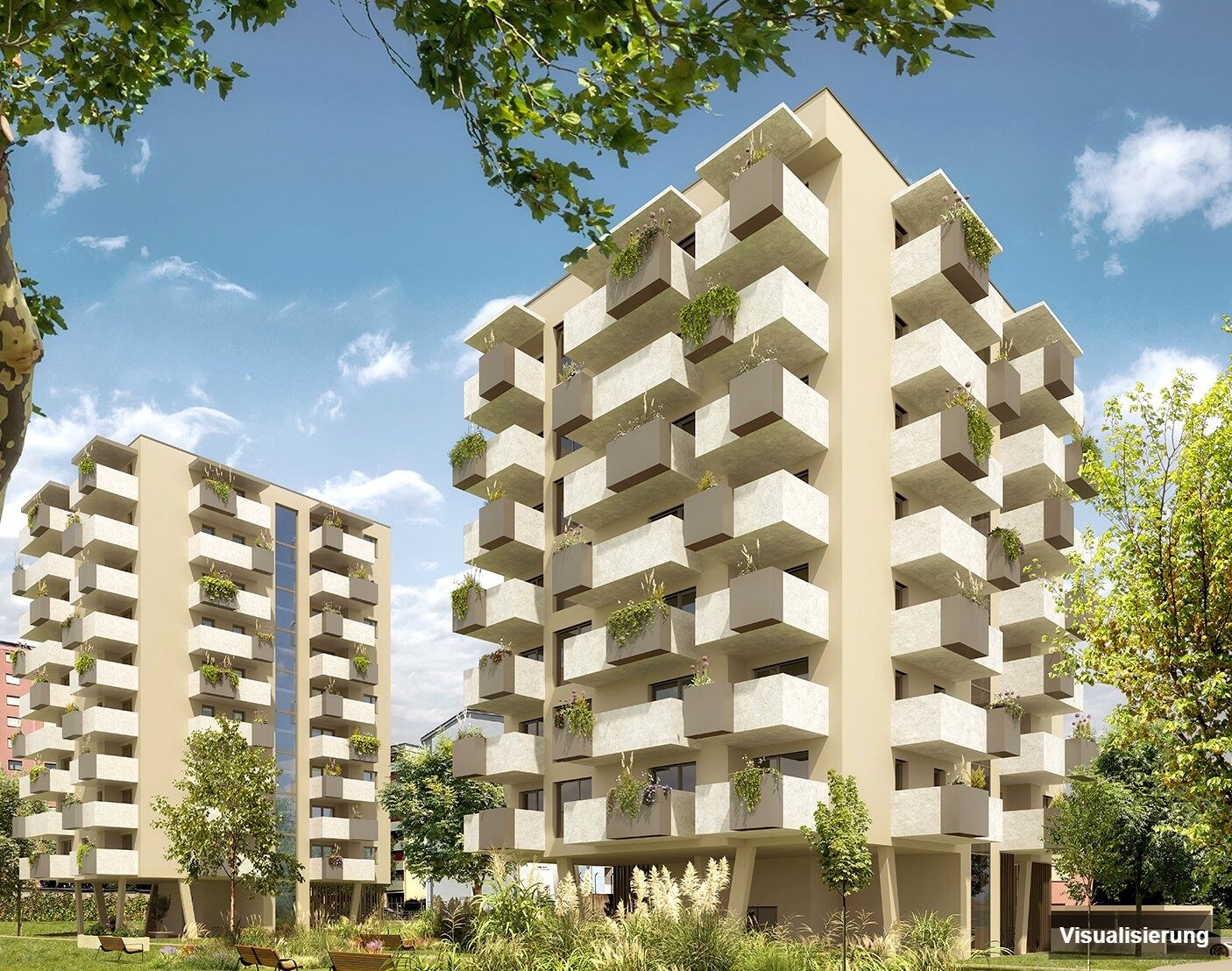 Visualisierung: Klagenfurt · Neubau: 2-Zimmer-Anlegerwohnung ca. 31 m² · Oasis City Life Klagenfurt · provisionsfrei