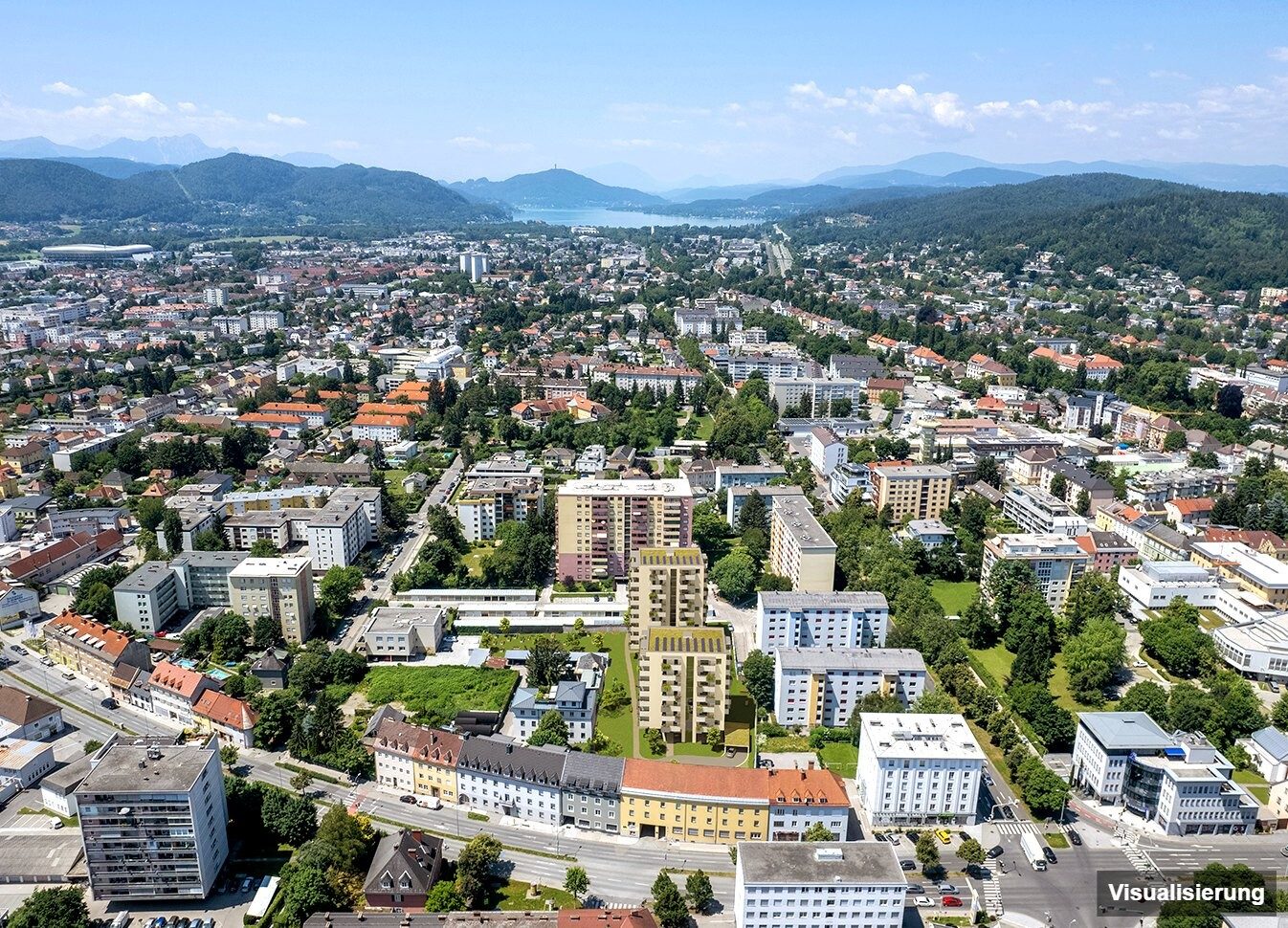 Visualisierung: Klagenfurt · Neubau: 2-Zimmer-Anlegerwohnung ca. 46 m² · Oasis City Life Klagenfurt · provisionsfrei