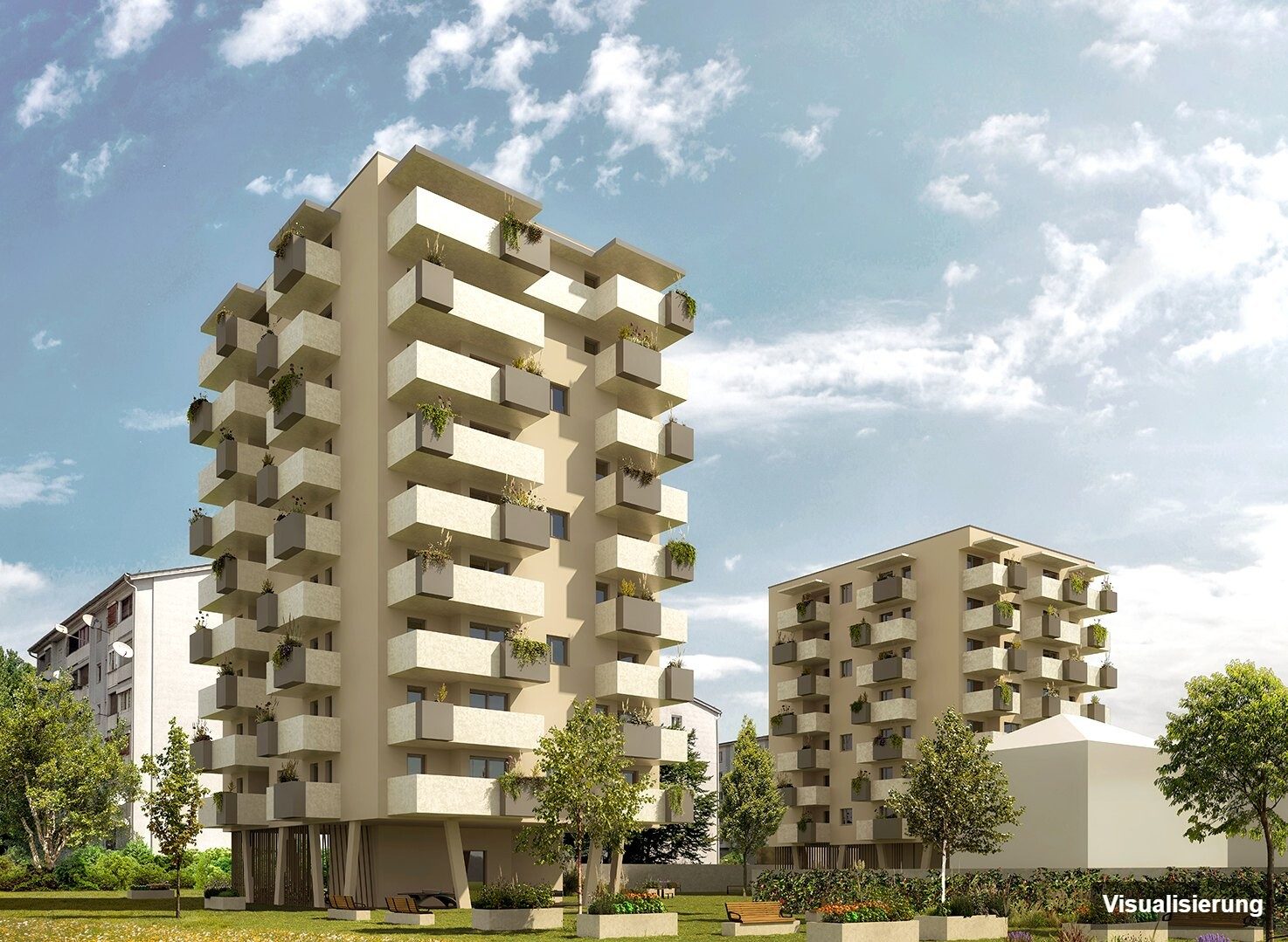 Visualisierung: Klagenfurt · Neubau: 2-Zimmer-Anlegerwohnung ca. 46 m² · Oasis City Life Klagenfurt · provisionsfrei