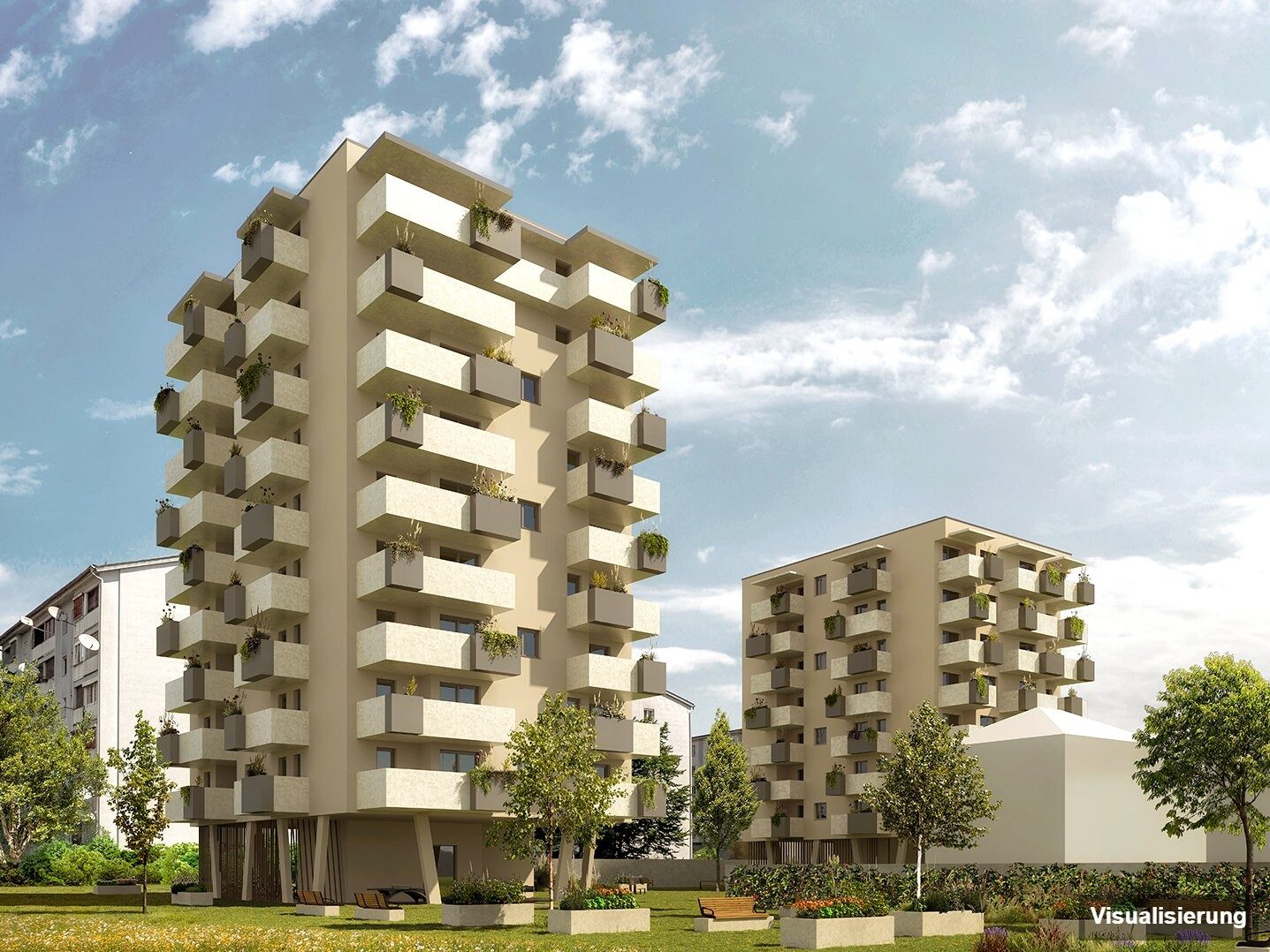 Visualisierung: Klagenfurt · Neubau: 2-Zimmer-Anlegerwohnung ca. 46 m² · Oasis City Life Klagenfurt · provisionsfrei
