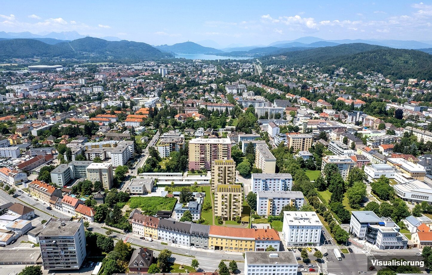 Visualisierung: Klagenfurt · Neubau: 2-Zimmer-Anlegerwohnung ca. 46 m² · Oasis City Life Klagenfurt · provisionsfrei