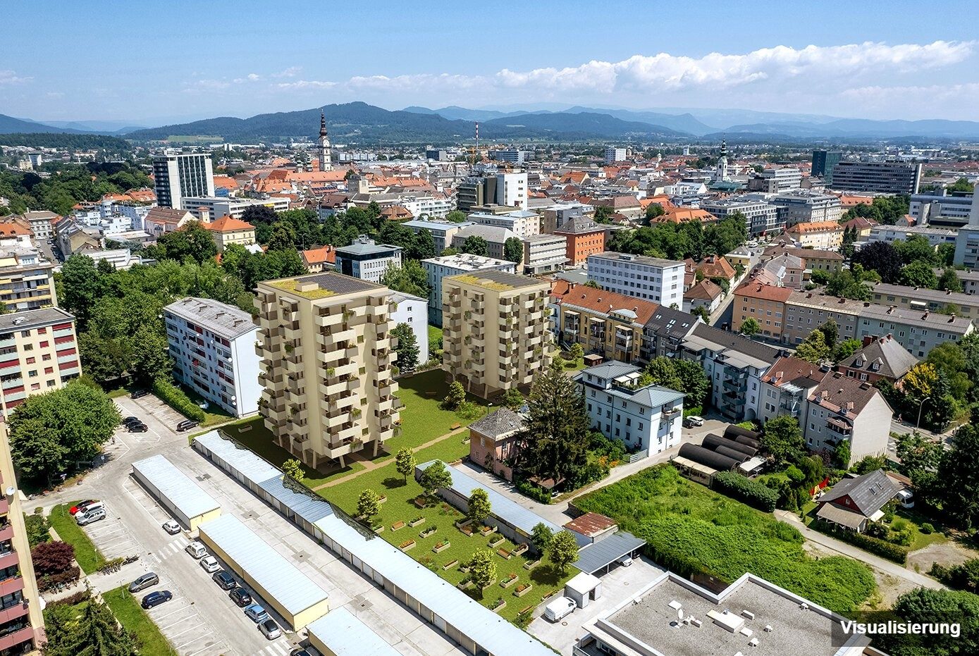 Visualisierung: Klagenfurt · Neubau: 2-Zimmer-Anlegerwohnung ca. 46 m² · Oasis City Life Klagenfurt · provisionsfrei