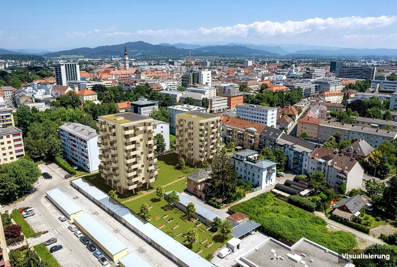 Visualisierung: Klagenfurt · Neubau: 1-Zimmer-Anlegerwohnung ca. 29 m² · Oasis City Life Klagenfurt · provisionsfrei