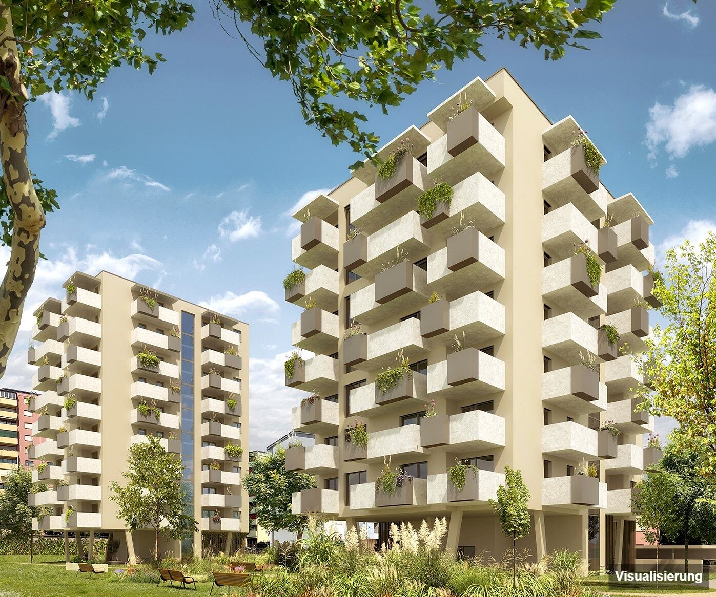 Visualisierung: Klagenfurt · Neubau: 1-Zimmer-Anlegerwohnung ca. 29 m² · Oasis City Life Klagenfurt · provisionsfrei