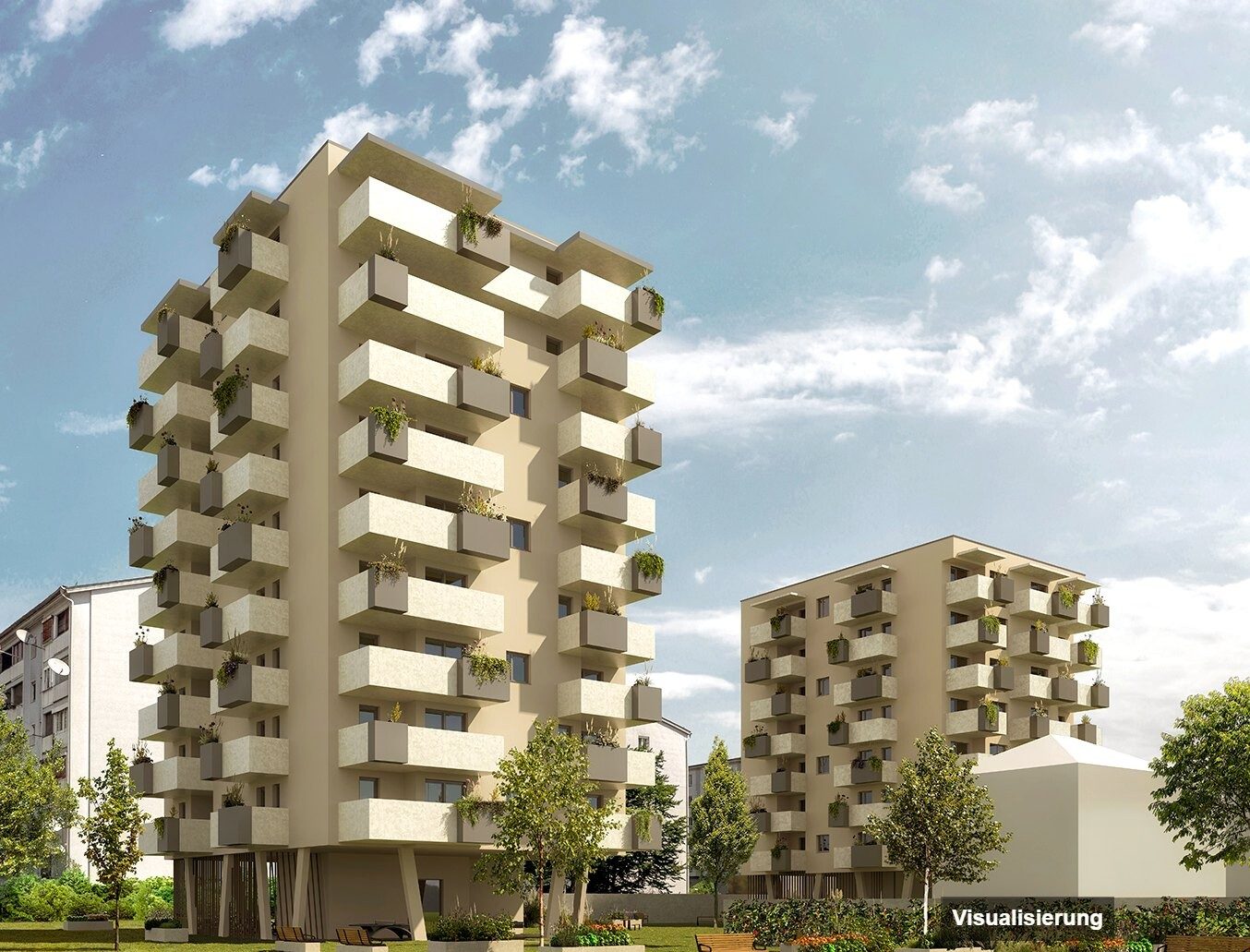 Visualisierung: Klagenfurt · Neubau: 1-Zimmer-Anlegerwohnung ca. 29 m² · Oasis City Life Klagenfurt · provisionsfrei