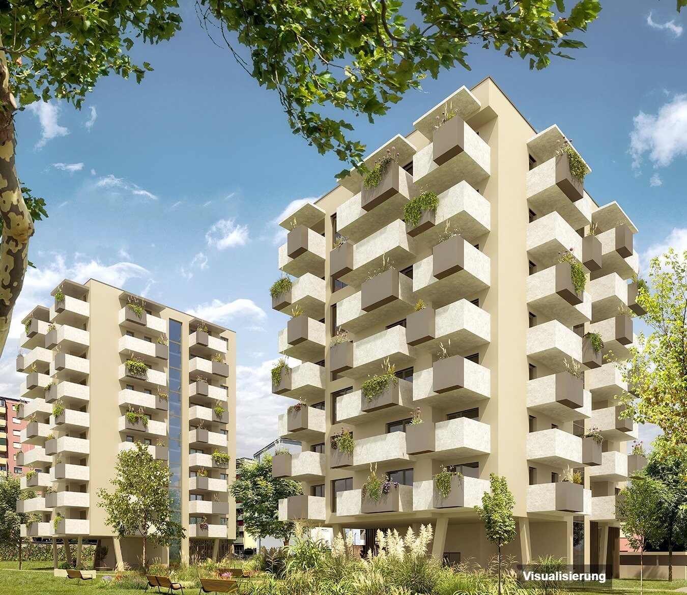 Visualisierung: Klagenfurt · Neubau: 1-Zimmer-Anlegerwohnung ca. 29 m² · Oasis City Life Klagenfurt · provisionsfrei