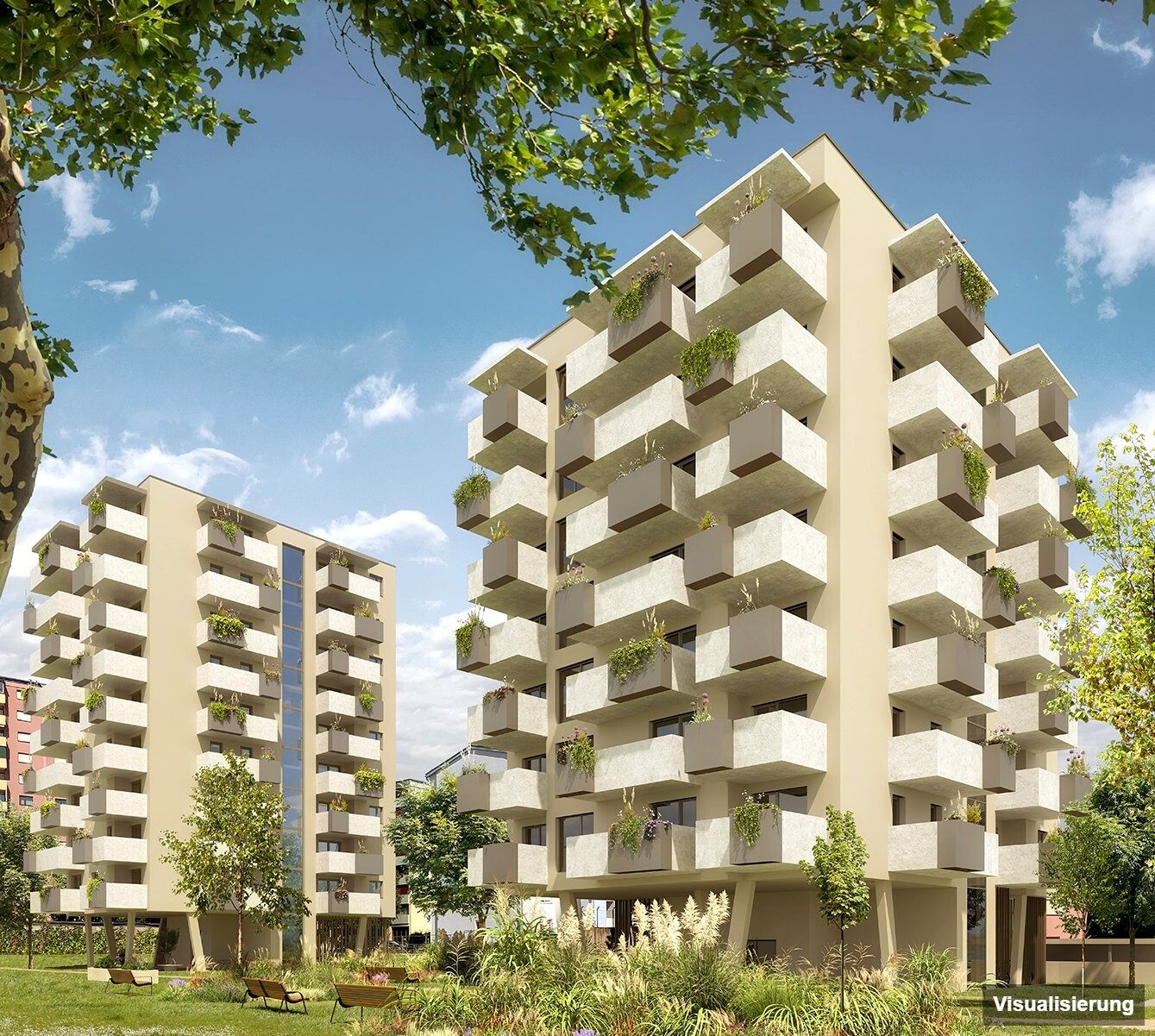 Visualisierung: Klagenfurt · Neubau: 3-Zimmer-Anlegerwohnung ca. 67 m² · Oasis City Life Klagenfurt · provisionsfrei