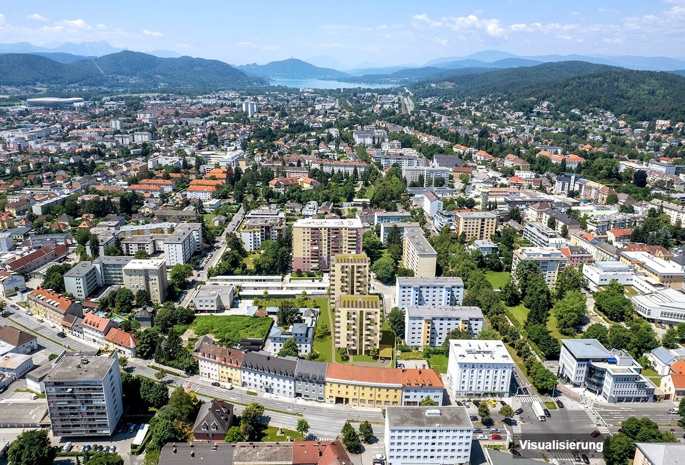 Visualisierung: Klagenfurt · Neubau: 2-Zimmer-Anlegerwohnung ca. 42 m² · Oasis City Life Klagenfurt · provisionsfrei