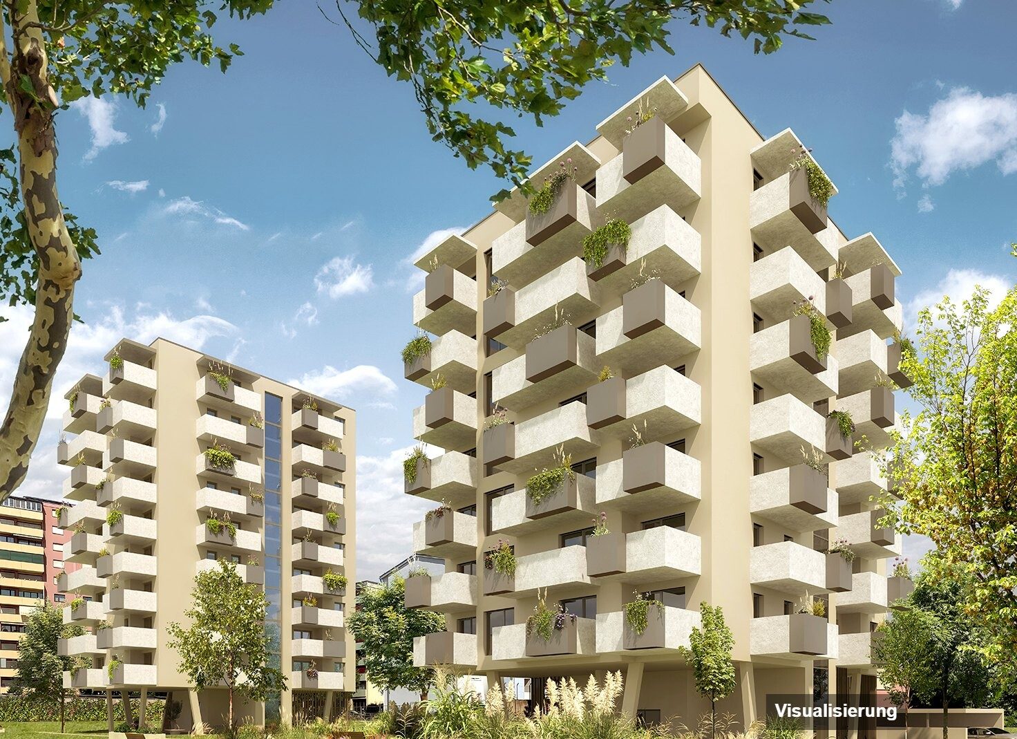 Visualisierung: Klagenfurt · Neubau: 2-Zimmer-Anlegerwohnung ca. 42 m² · Oasis City Life Klagenfurt · provisionsfrei