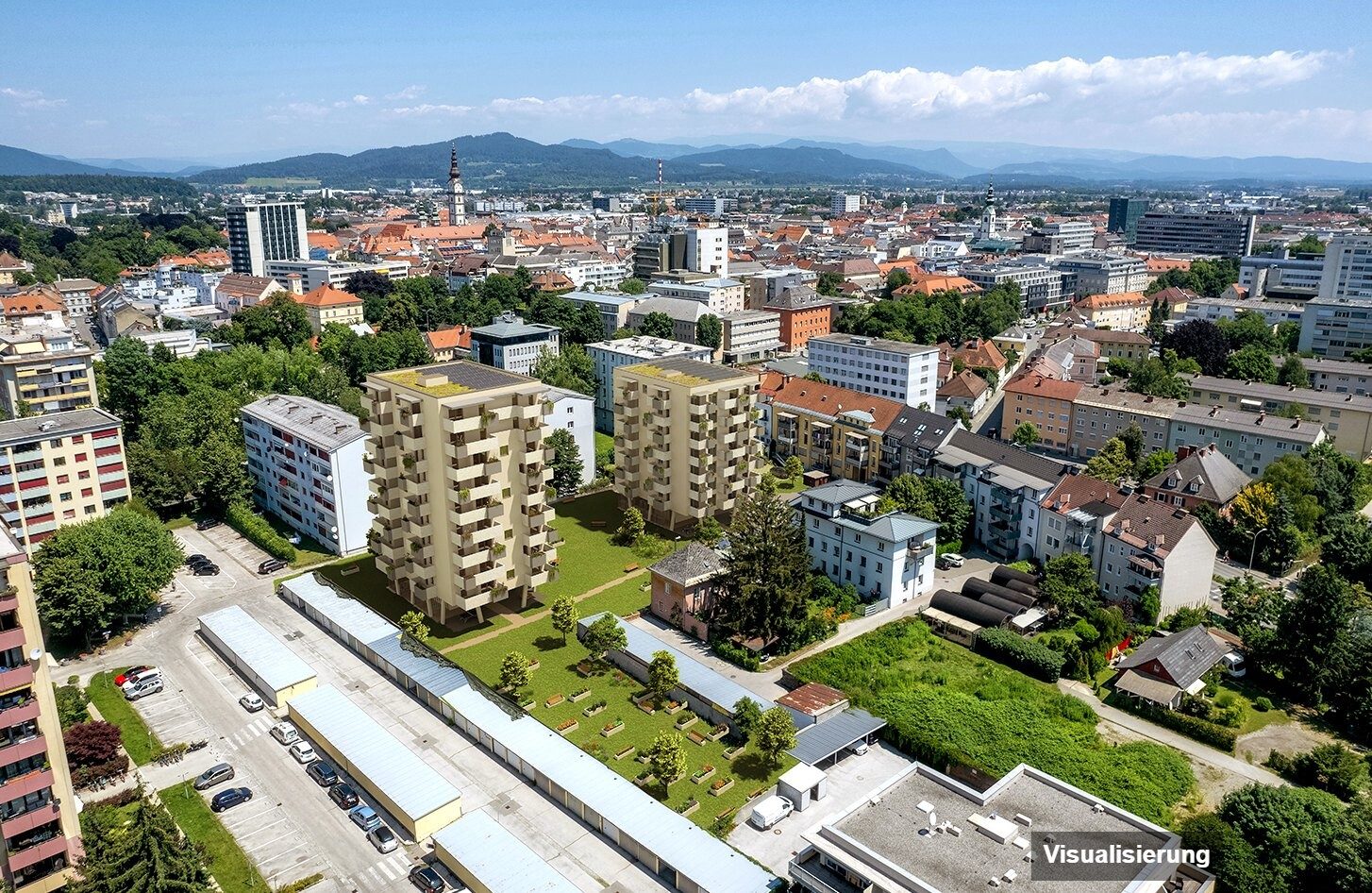 Visualisierung: Klagenfurt · Neubau: 2-Zimmer-Anlegerwohnung ca. 42 m² · Oasis City Life Klagenfurt · provisionsfrei