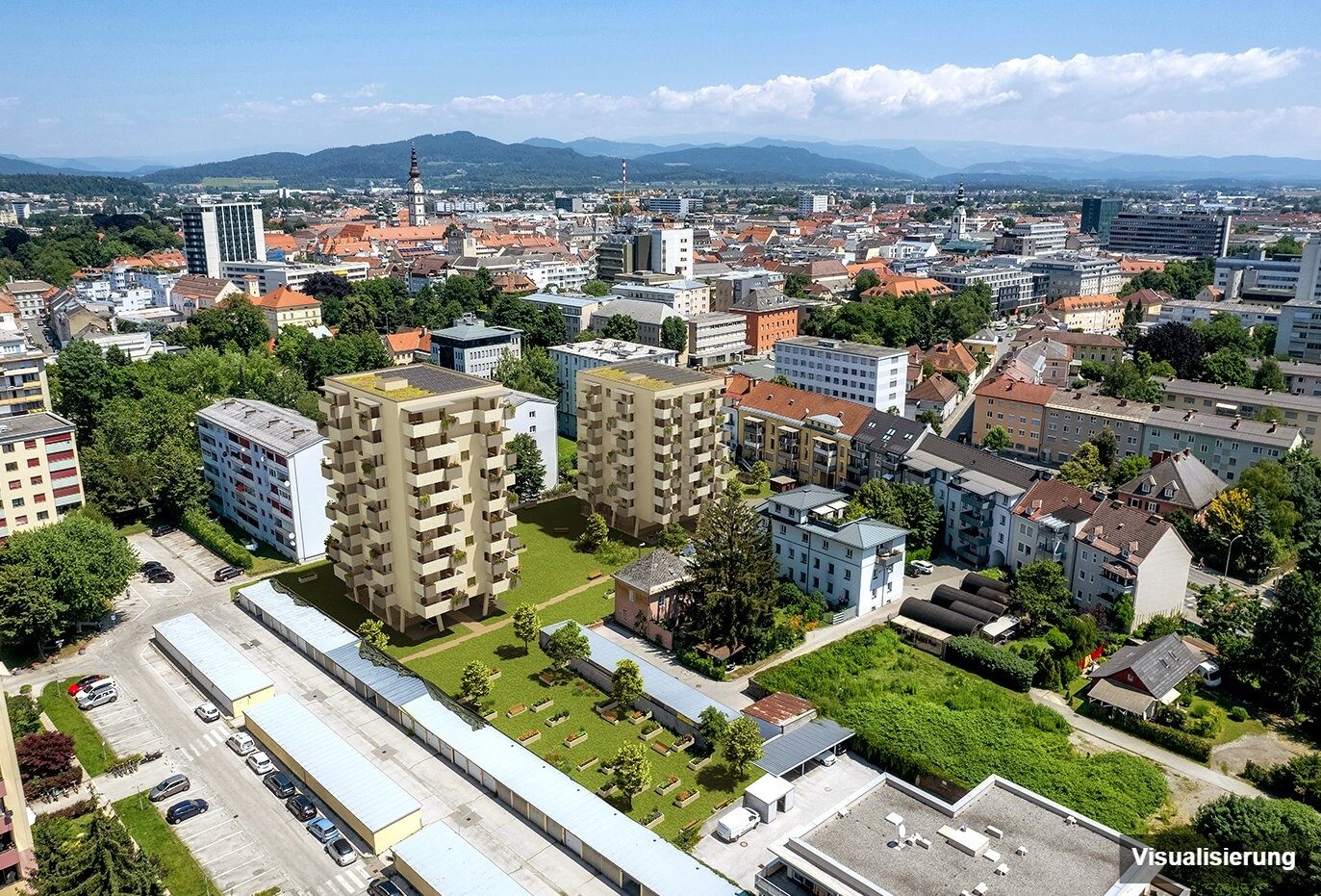 Visualisierung: Klagenfurt · Neubau: 2-Zimmer-Anlegerwohnung ca. 42 m² · Oasis City Life Klagenfurt · provisionsfrei