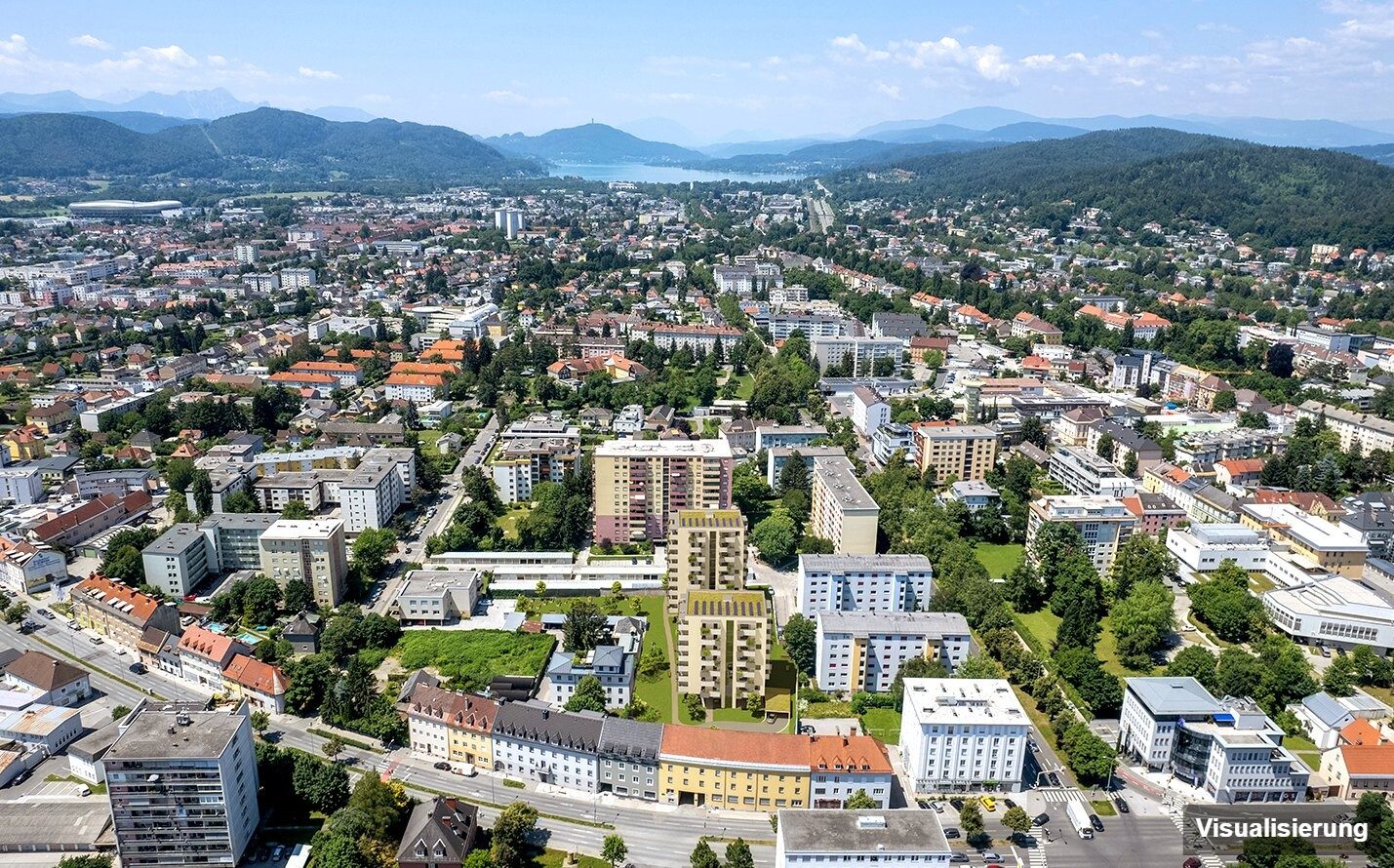 Visualisierung: Klagenfurt · Neubau: 2-Zimmer-Anlegerwohnung ca. 42 m² · Oasis City Life Klagenfurt · provisionsfrei