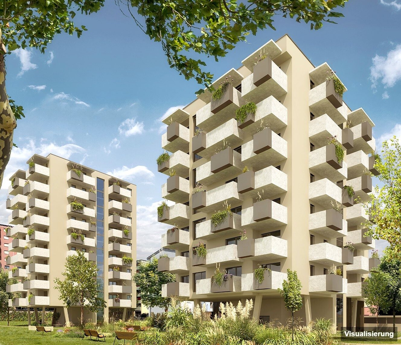 Visualisierung: Klagenfurt · Neubau: 3-Zimmer-Anlegerwohnung ca. 67 m² · Oasis City Life Klagenfurt · provisionsfrei