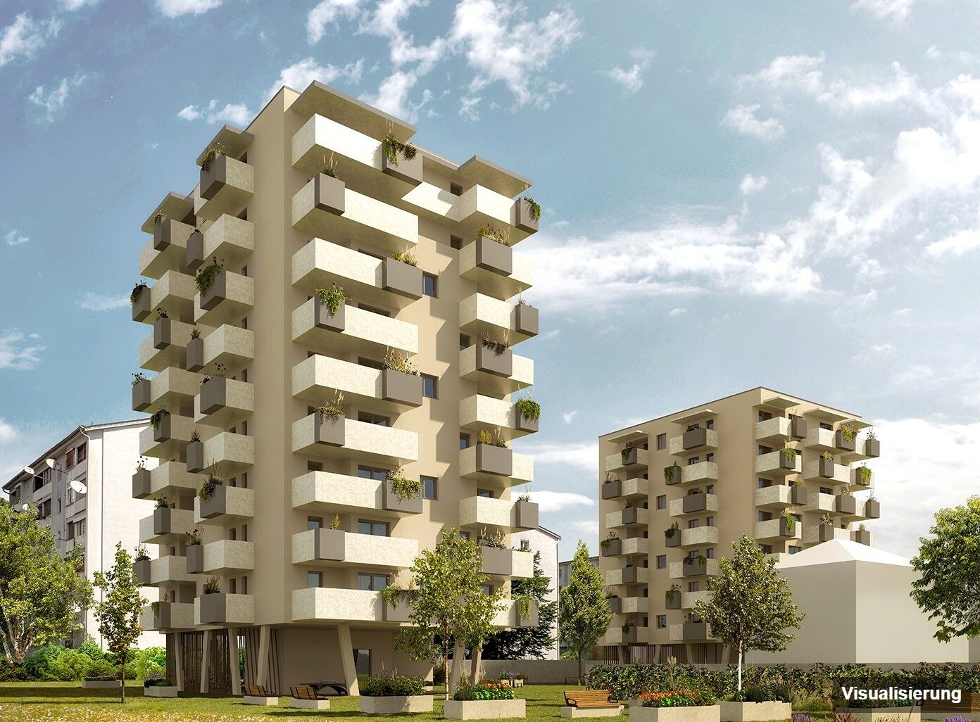Visualisierung: Klagenfurt · Neubau: 3-Zimmer-Anlegerwohnung ca. 67 m² · Oasis City Life Klagenfurt · provisionsfrei