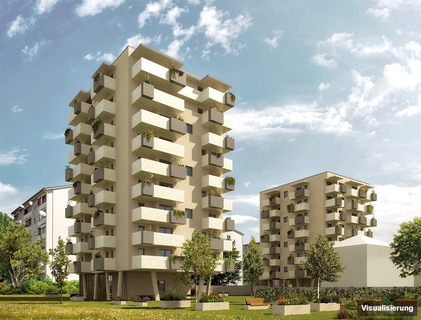 Visualisierung: Klagenfurt · Neubau: 3-Zimmer-Anlegerwohnung ca. 67 m² · Oasis City Life Klagenfurt · provisionsfrei