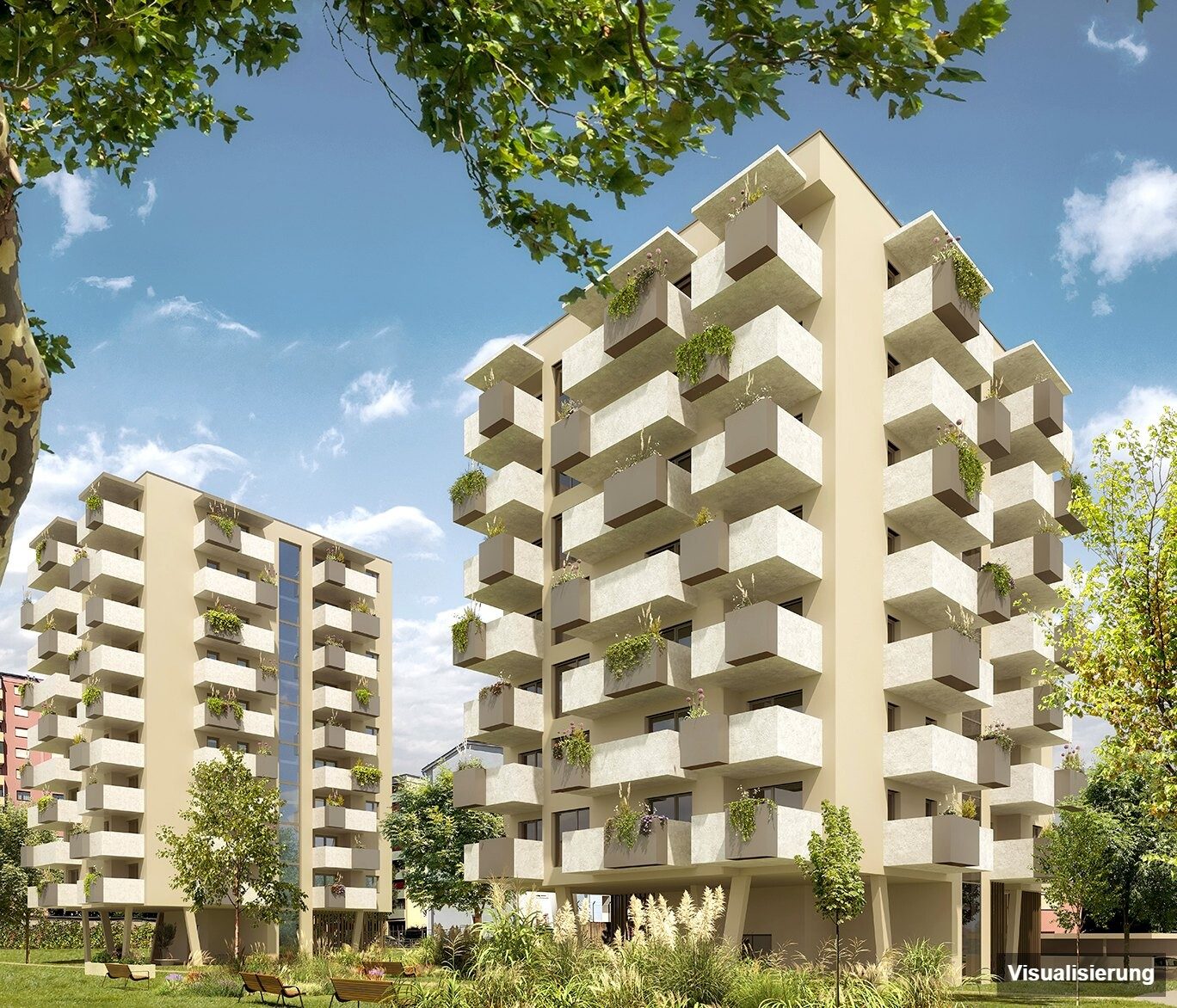 Visualisierung: Klagenfurt · Neubau: 3-Zimmer-Anlegerwohnung ca. 67 m² · Oasis City Life Klagenfurt · provisionsfrei