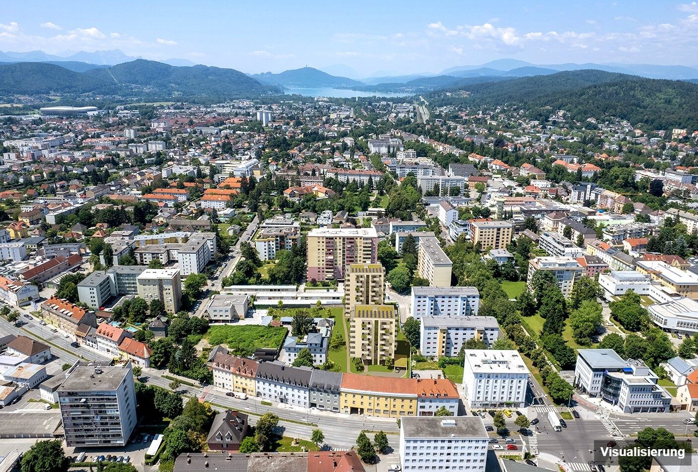 Visualisierung: Klagenfurt · Neubau: 3-Zimmer-Anlegerwohnung ca. 67 m² · Oasis City Life Klagenfurt · provisionsfrei