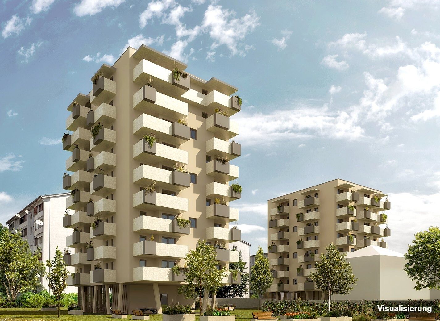 Visualisierung: Klagenfurt · Neubau: 3-Zimmer-Anlegerwohnung ca. 67 m² · Oasis City Life Klagenfurt · provisionsfrei