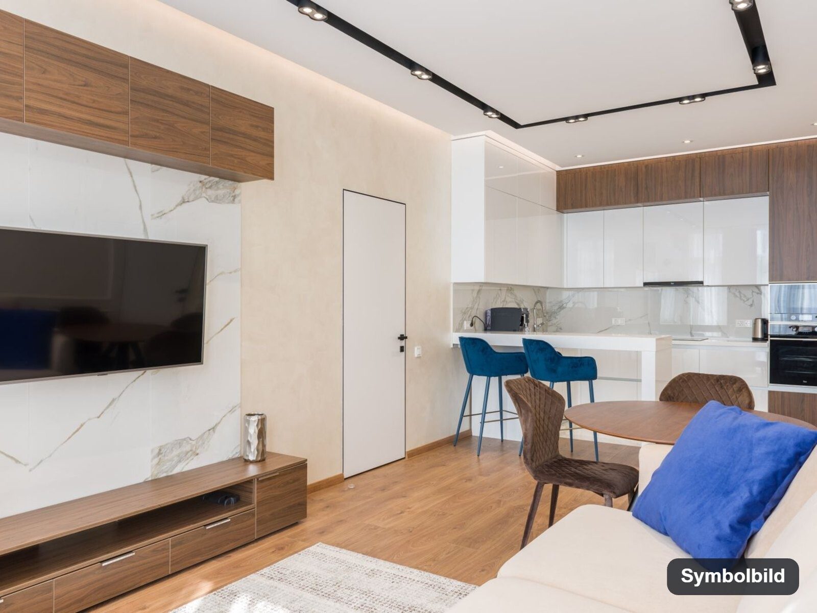Symbolbild_Wohnzimmer: Graz-Gries · Neubau: 3-Zimmer-Anlegerwohnung ca. 77 m² · MurQuartier · provisionsfrei