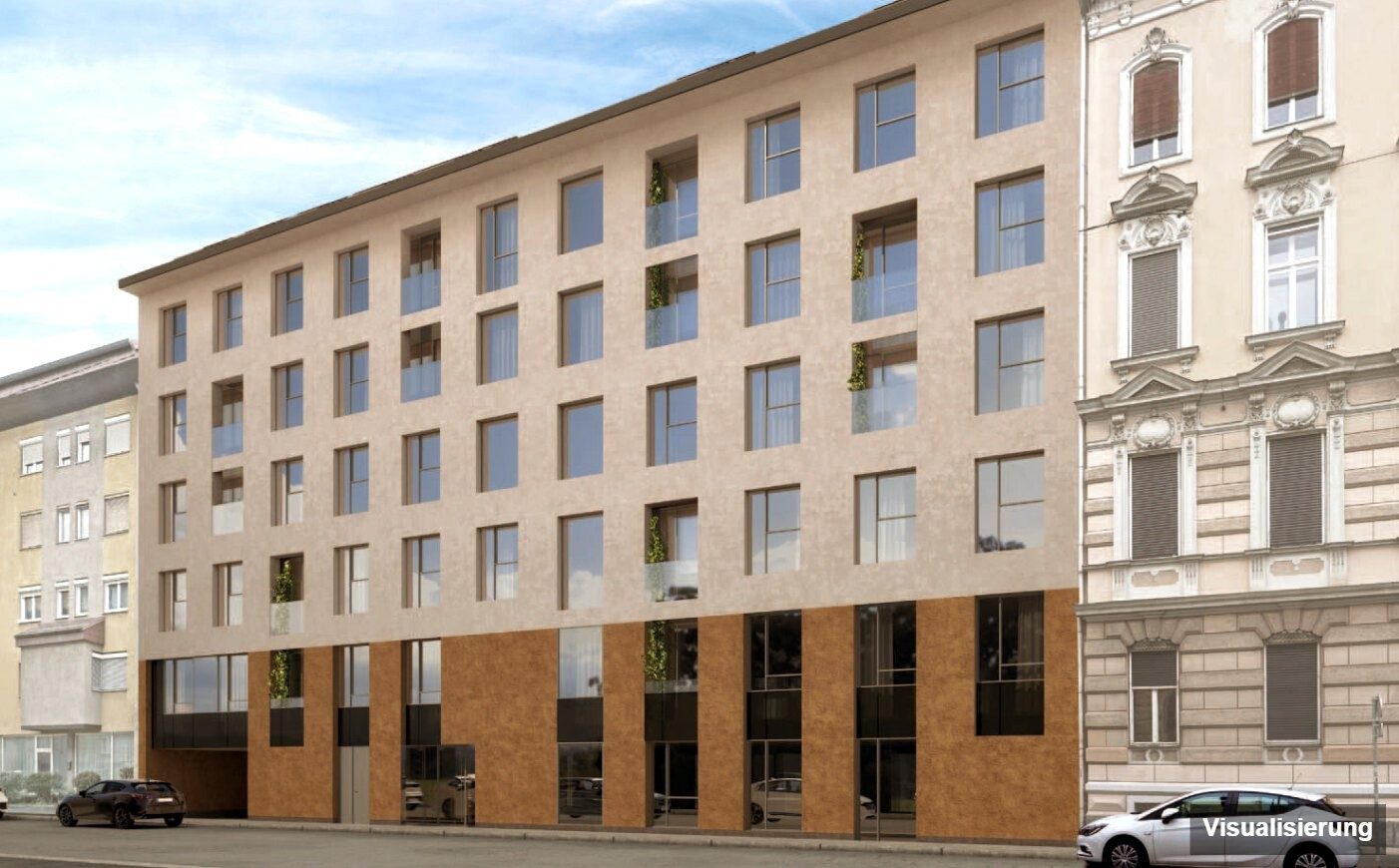 Visualisierung: Graz-St. Leonhard · Neubau: 2-Zimmer-Anlegerwohnung ca. 57 m² · Oasis Uhlandgasse · Kurzzeitvermietung · provisionsfrei
