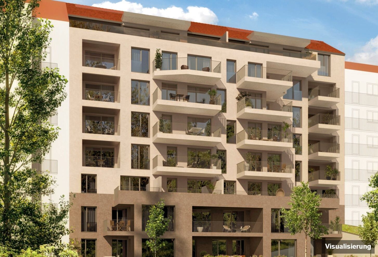 Visualisierung: Graz-St. Leonhard · Neubau: 2-Zimmer-Anlegerwohnung ca. 69 m² · Oasis Uhlandgasse · Kurzzeitvermietung · provisionsfrei