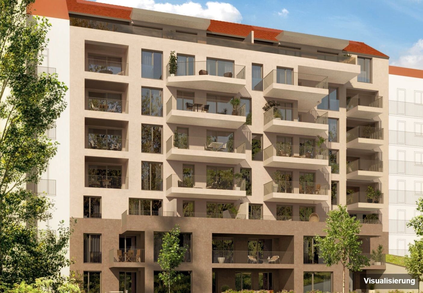 Visualisierung: Graz-St. Leonhard · Neubau: 3-Zimmer-Anlegerwohnung ca. 70 m² · Oasis Uhlandgasse · Kurzzeitvermietung · provisionsfrei