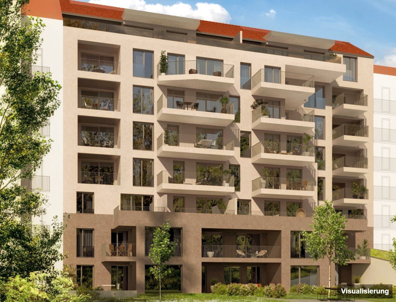 Visualisierung: Graz-St. Leonhard · Neubau: 3-Zimmer-Anlegerwohnung ca. 67 m² · Oasis Uhlandgasse · Kurzzeitvermietung · provisionsfrei